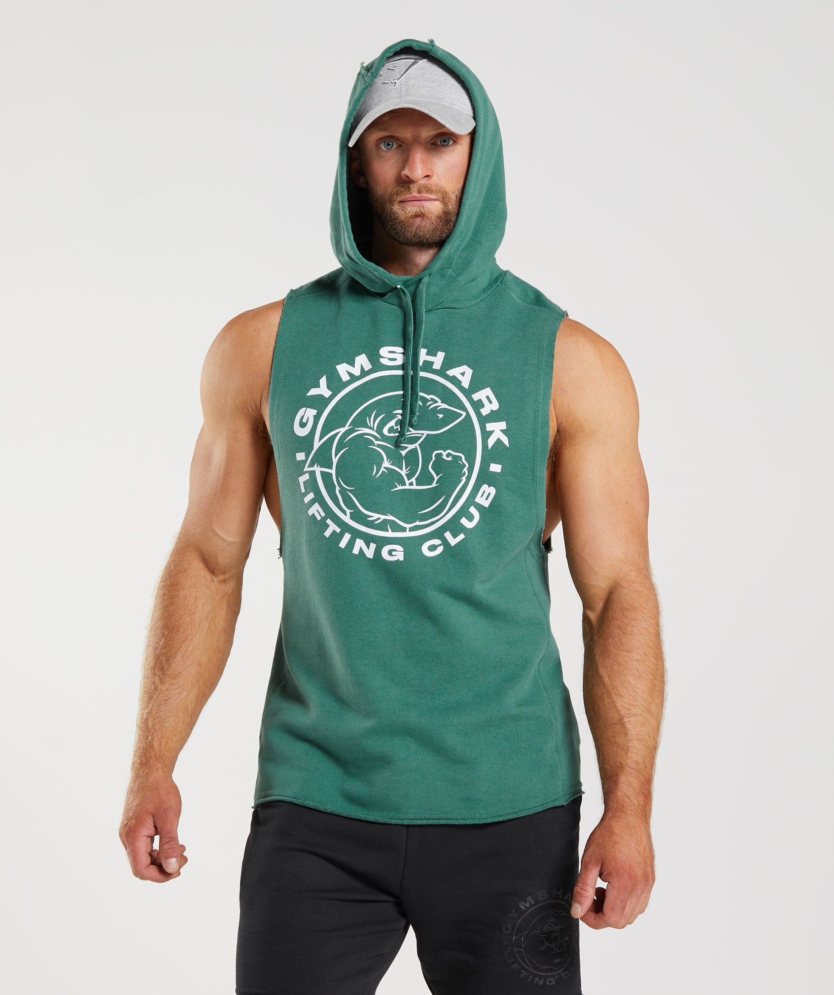 Green Men's Gymshark Legacy Drop Arm Hoodie | SUMVIN-361