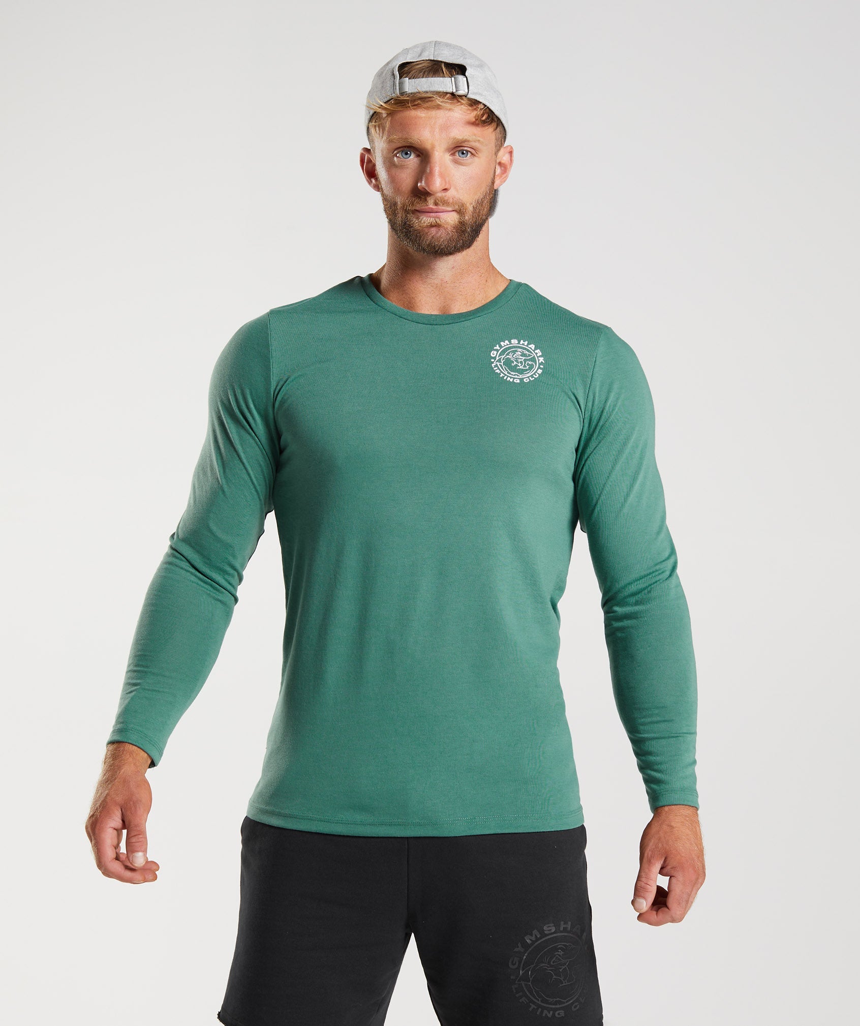 Green Men's Gymshark Legacy Long Sleeve T Shirts | IEMXCB-065