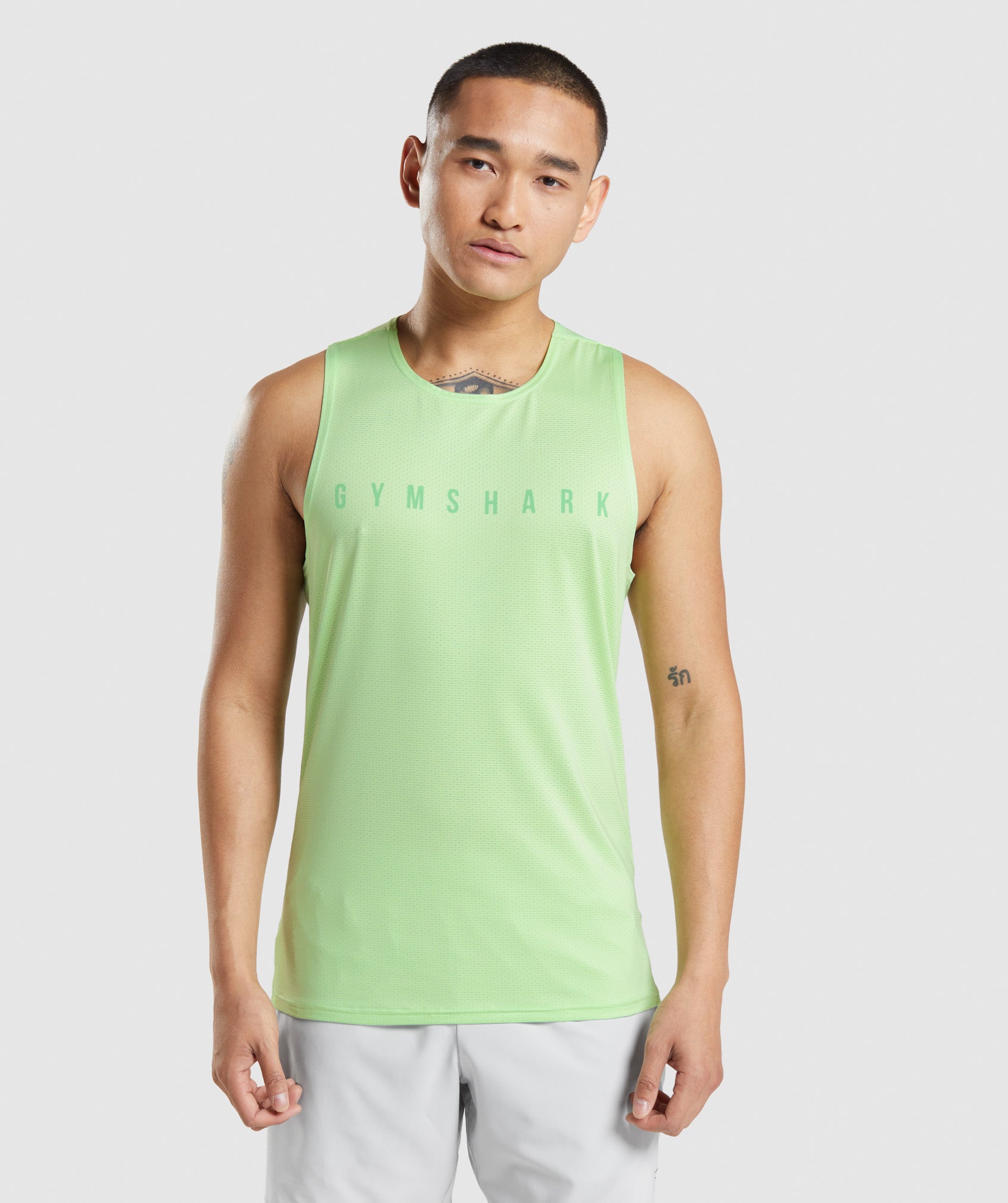 Green Men's Gymshark Sport Stripe Tanks | LCKIZB-098