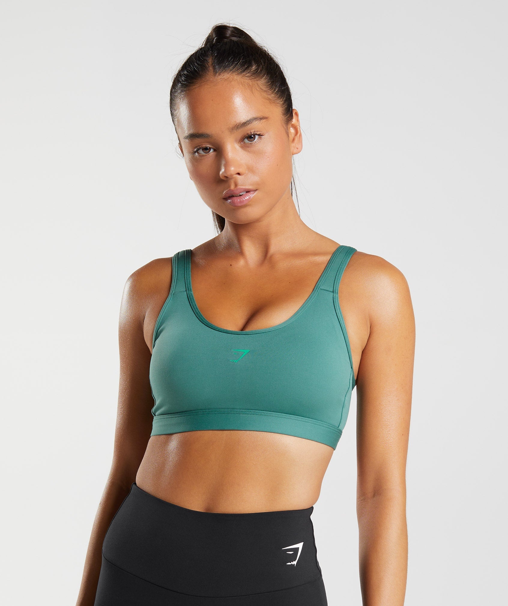 Green Women's Gymshark Fraction Sports Bra | BKMTOJ-092