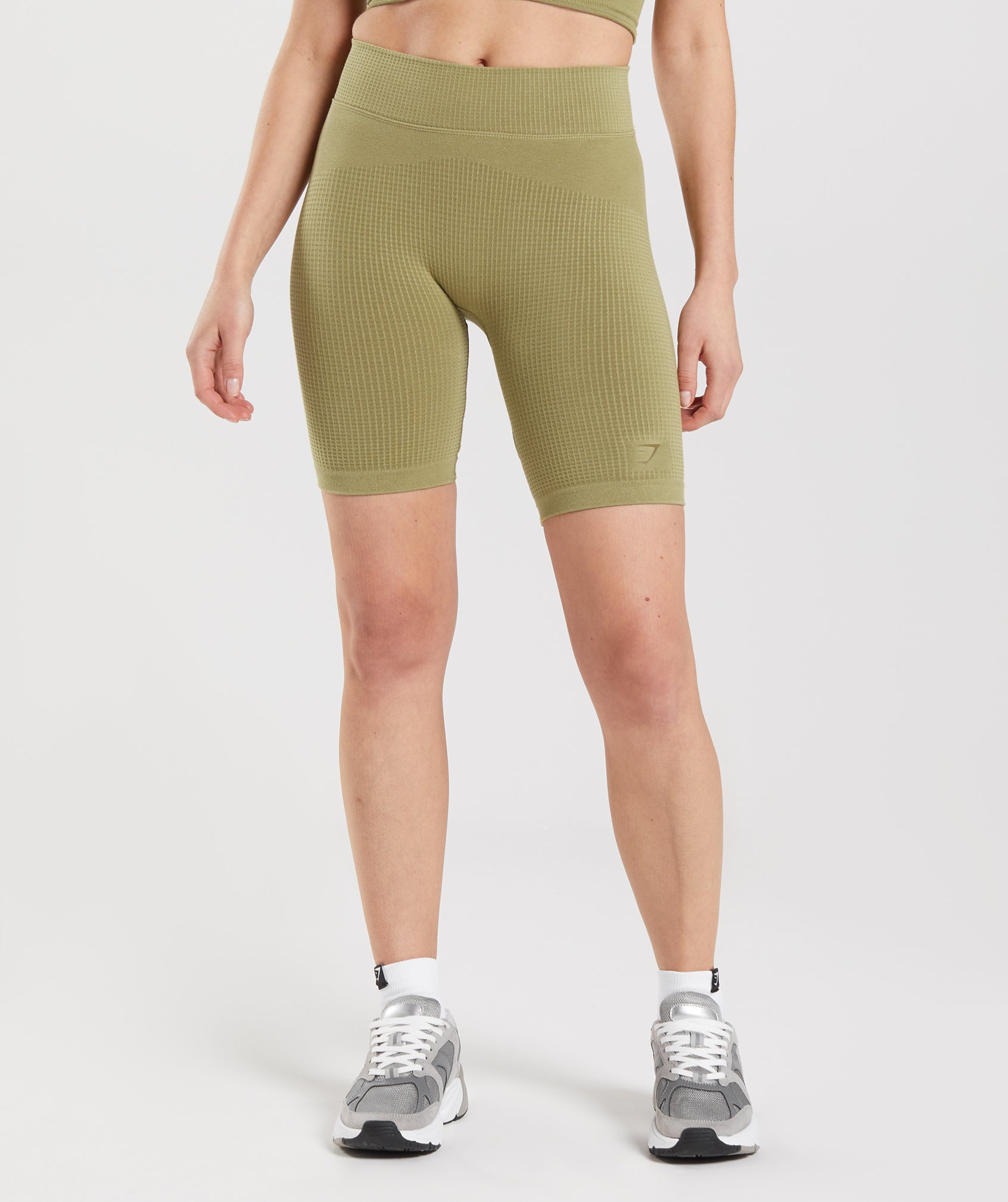 Green Women's Gymshark Pause Seamless Cycling Shorts | GAKMPB-369