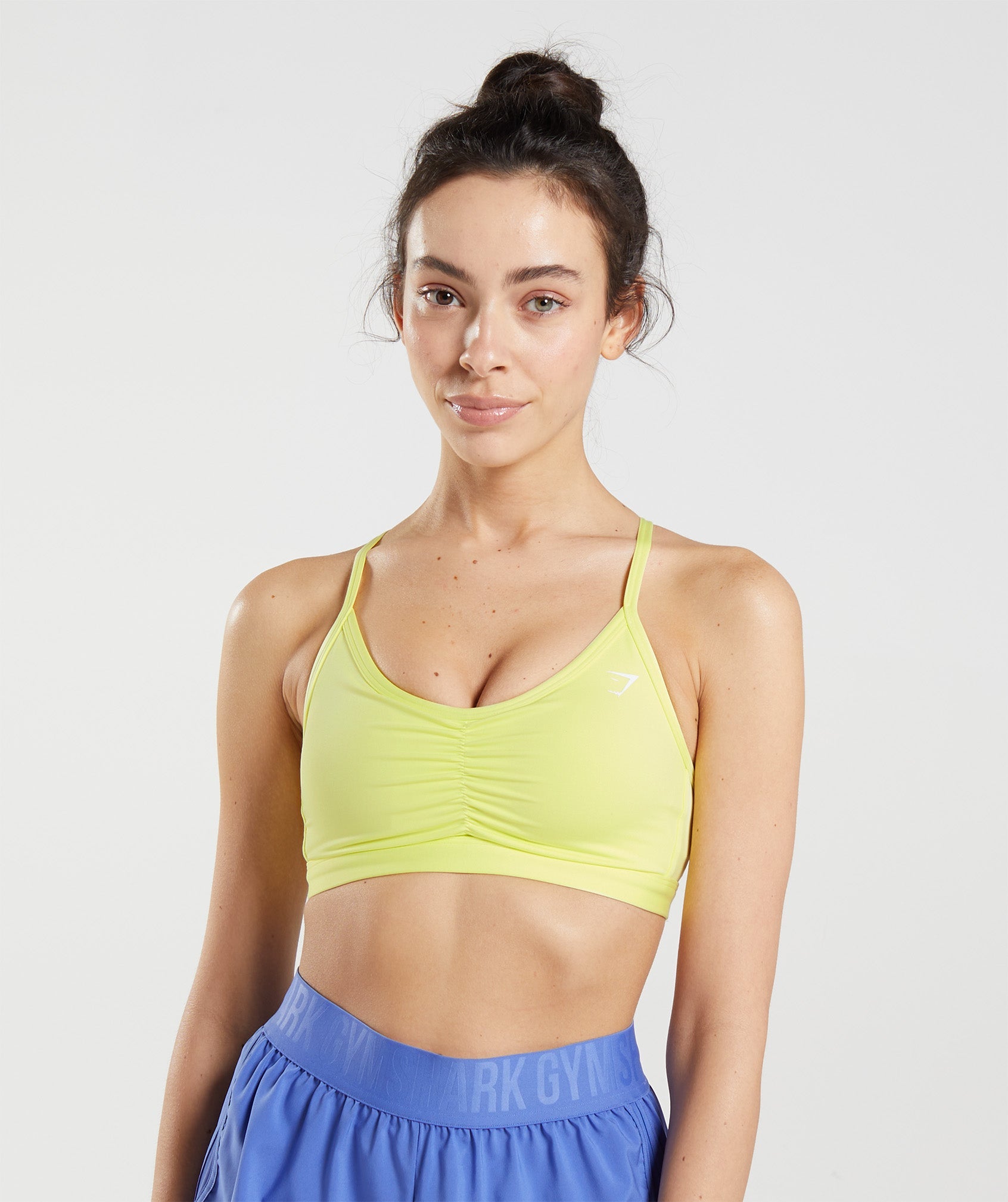 Green Women's Gymshark Ruched Training Sports Bra | TYZVSE-913