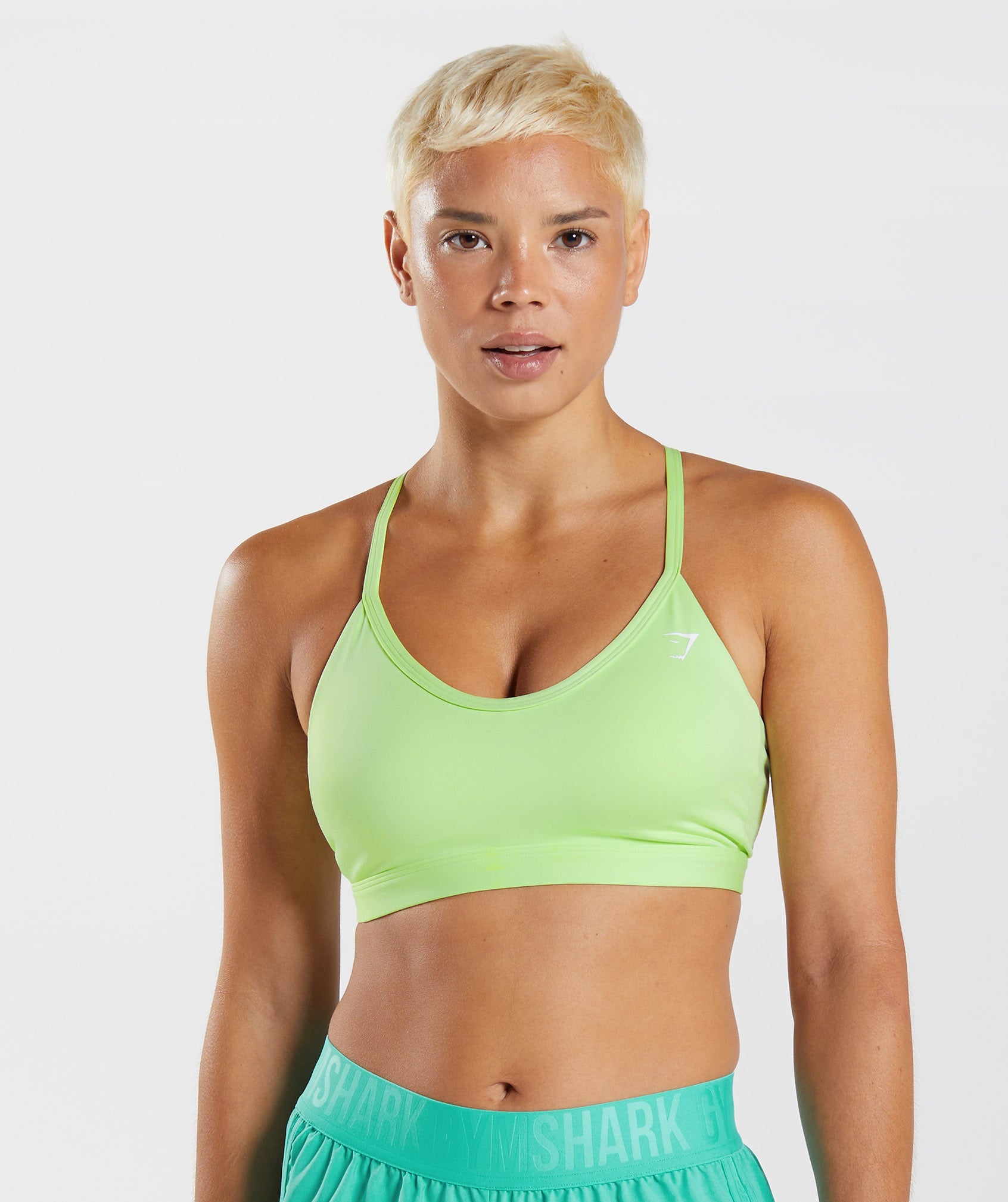 Green Women's Gymshark V Neck Sports Bra | ABZKCV-498