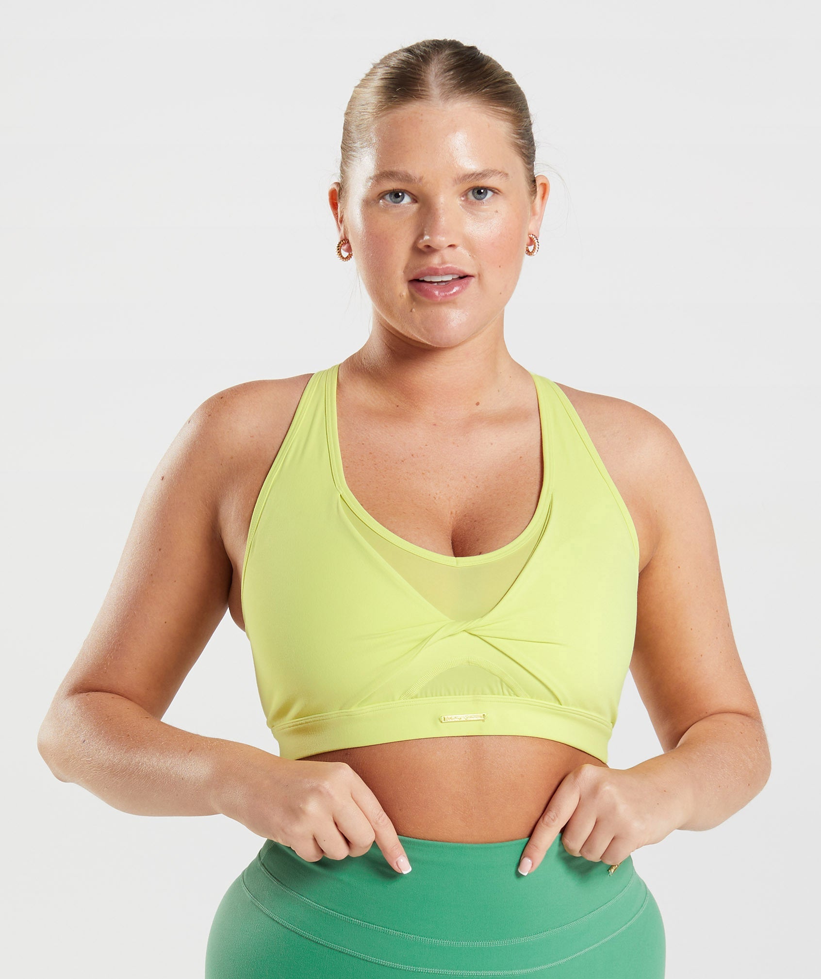 Green Women's Gymshark Whitney Mesh Sports Bra | KTESNY-386