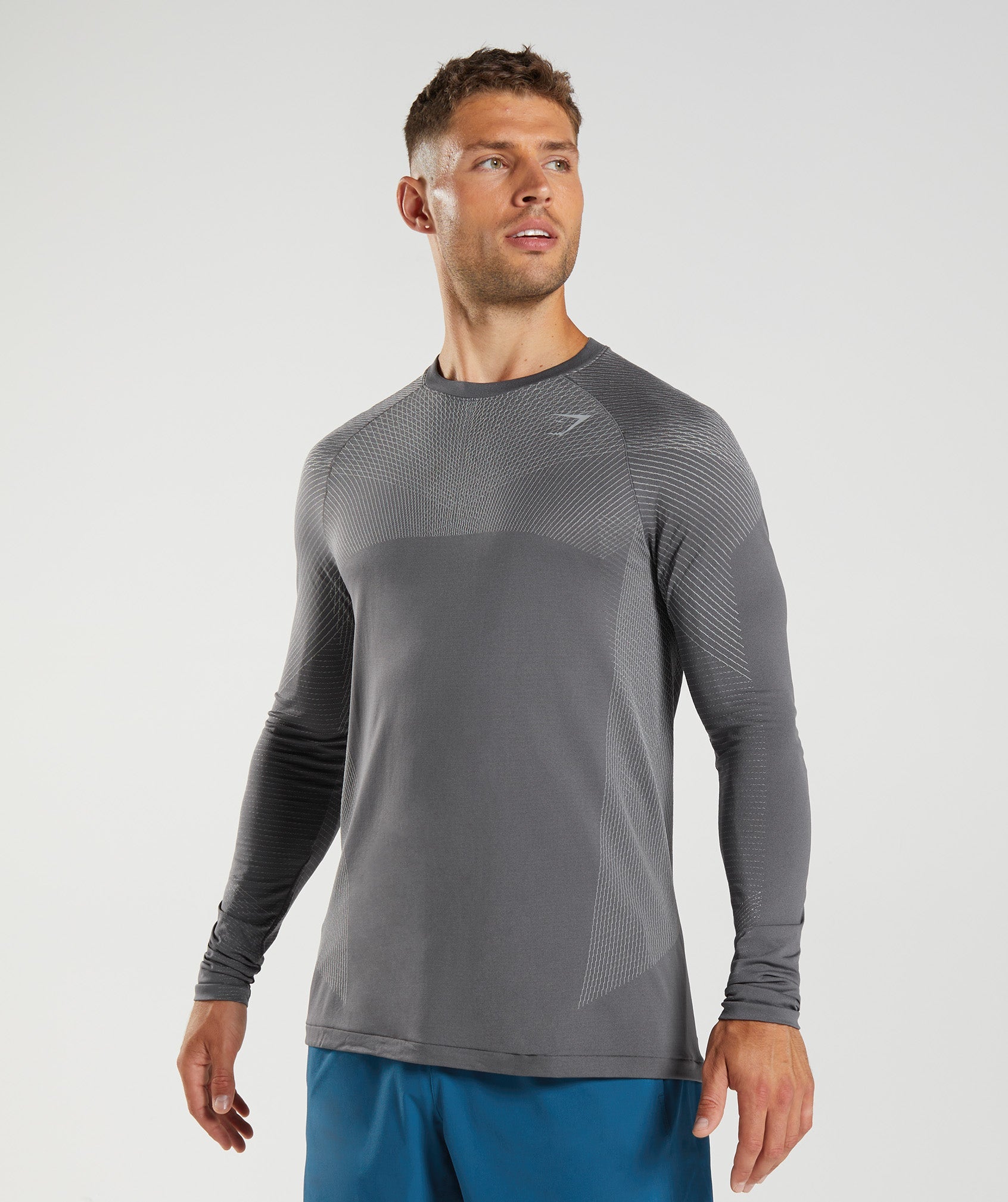 Grey Men's Gymshark Apex Seamless Long Sleeve T Shirts | THBXYS-391