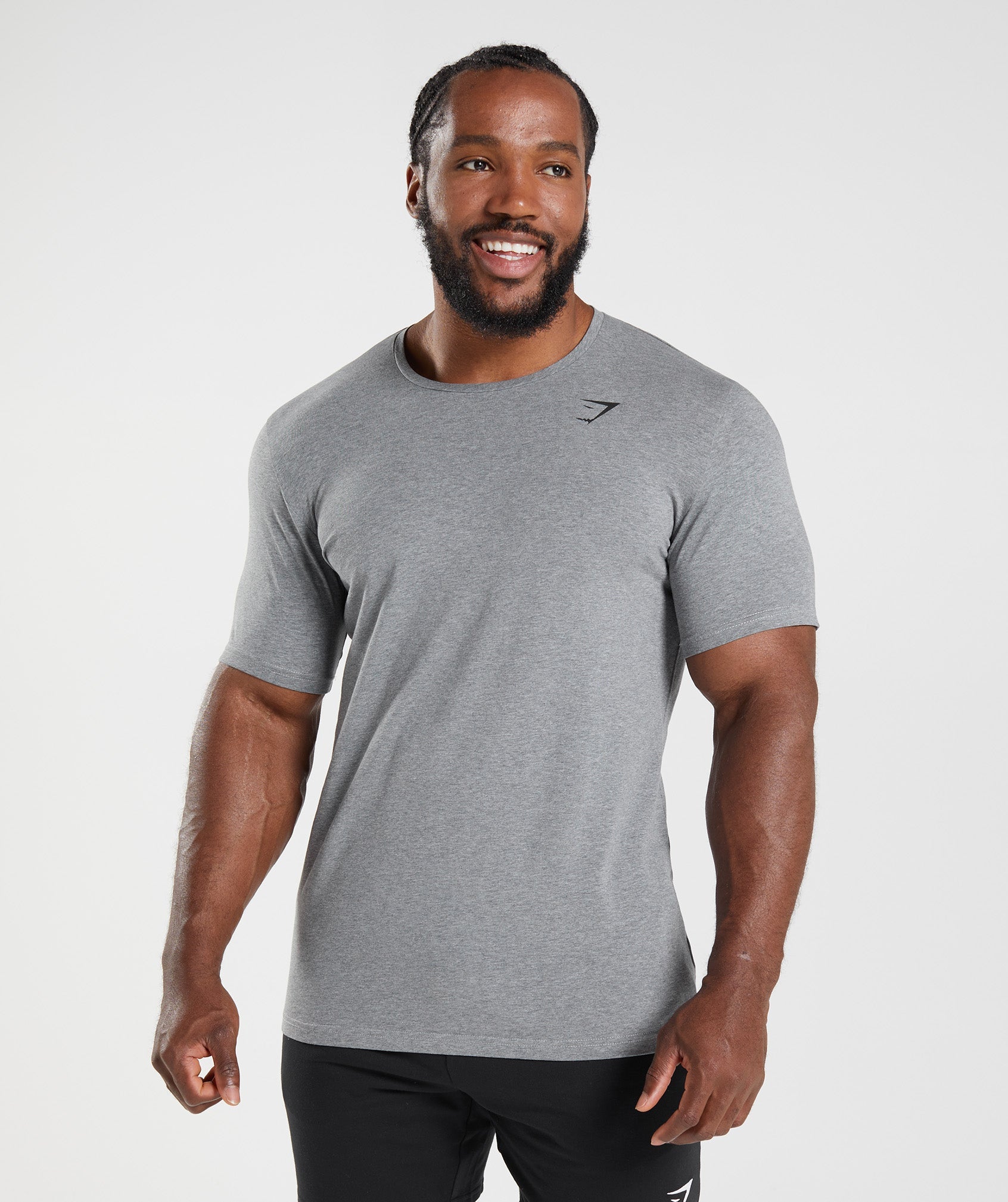 Grey Men's Gymshark Essential T Shirts | FHDQWJ-485