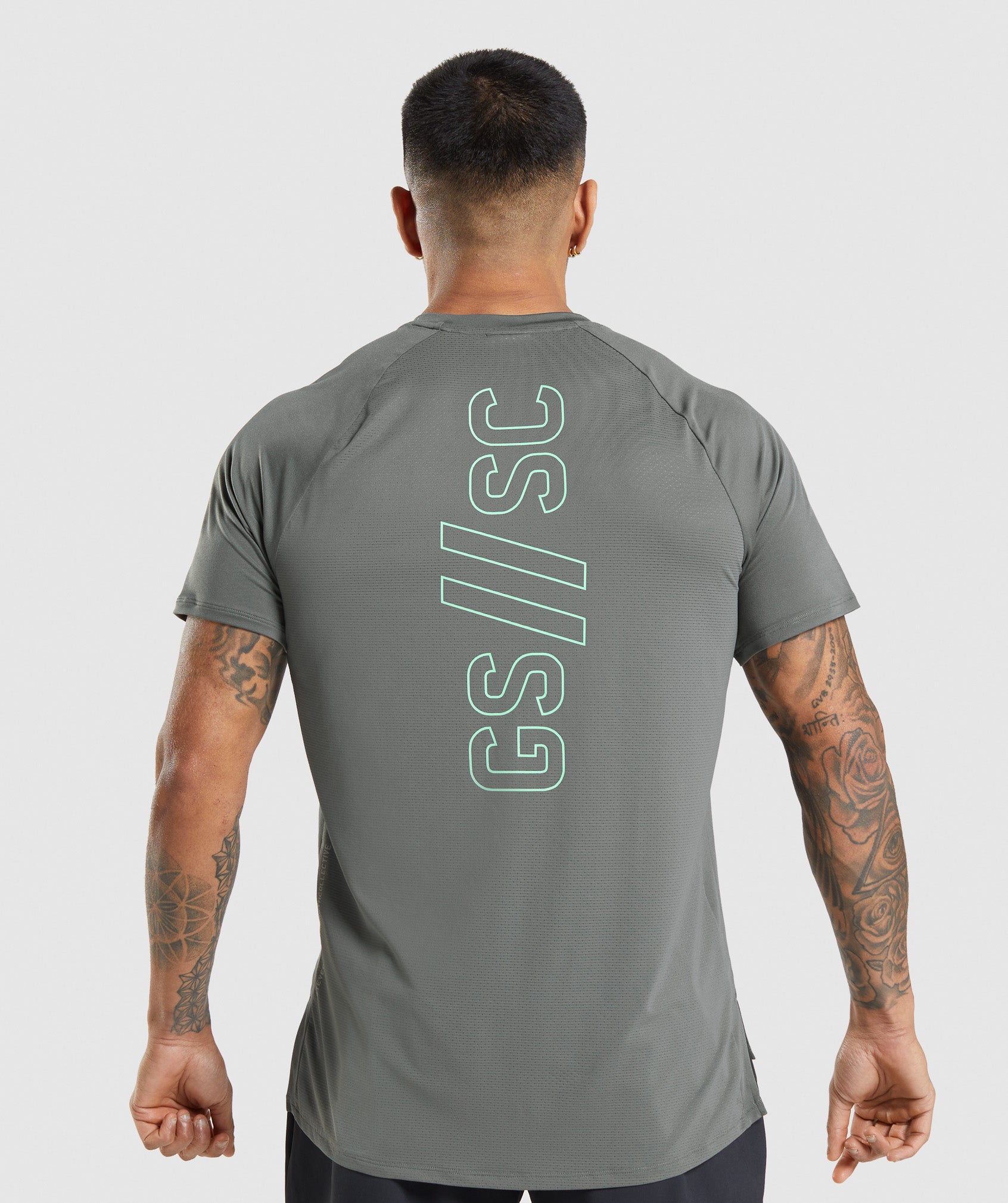 Grey Men's Gymshark Steve Cook T Shirts | FDHOBA-915