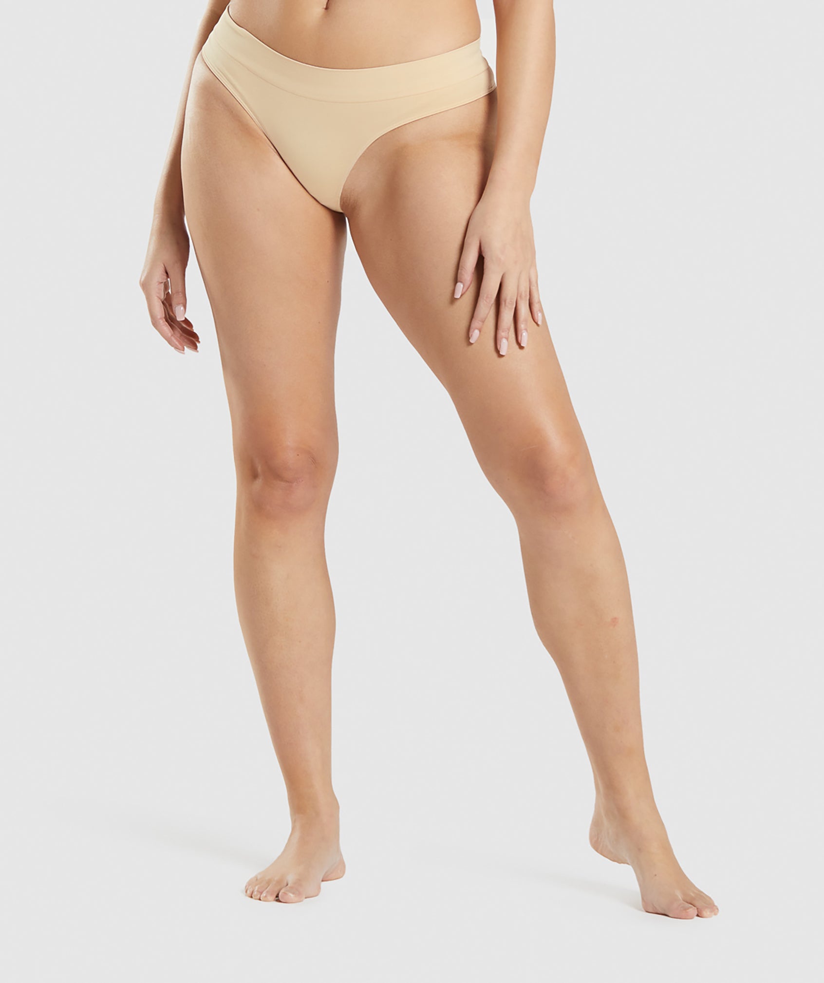 Light Brown Women's Gymshark Seamless Thong Underwear | DUQIRP-659