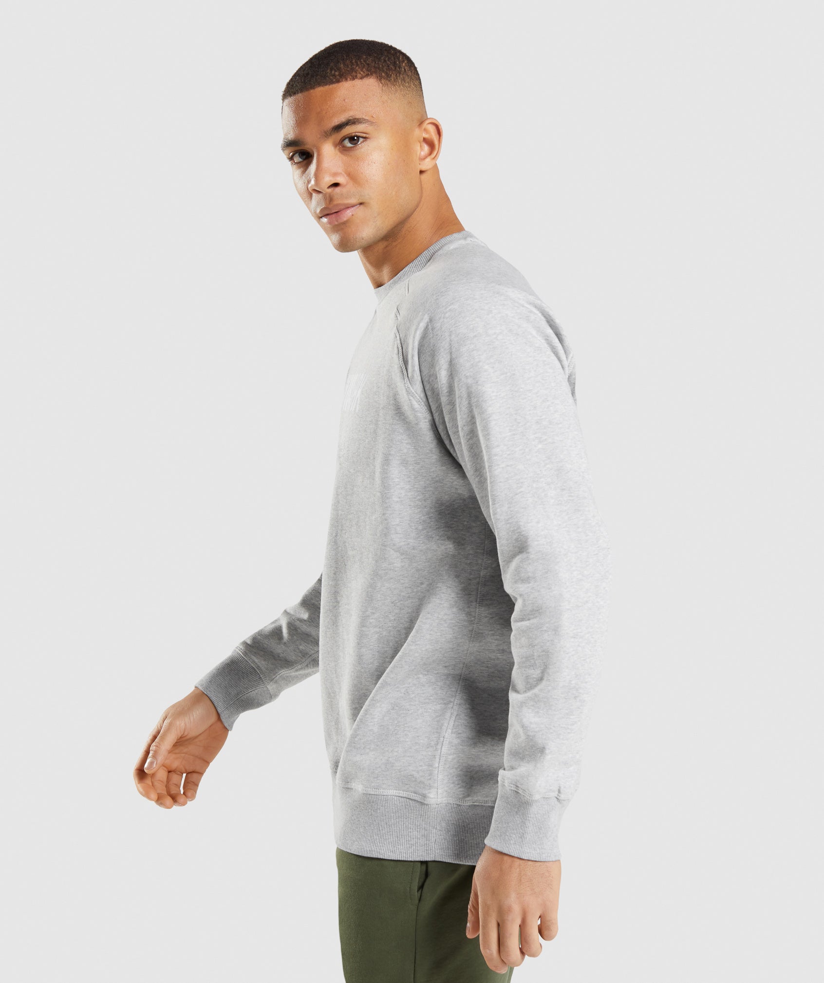 Light Grey Men's Gymshark Apollo Crew Sweatshirts | LFESVI-965