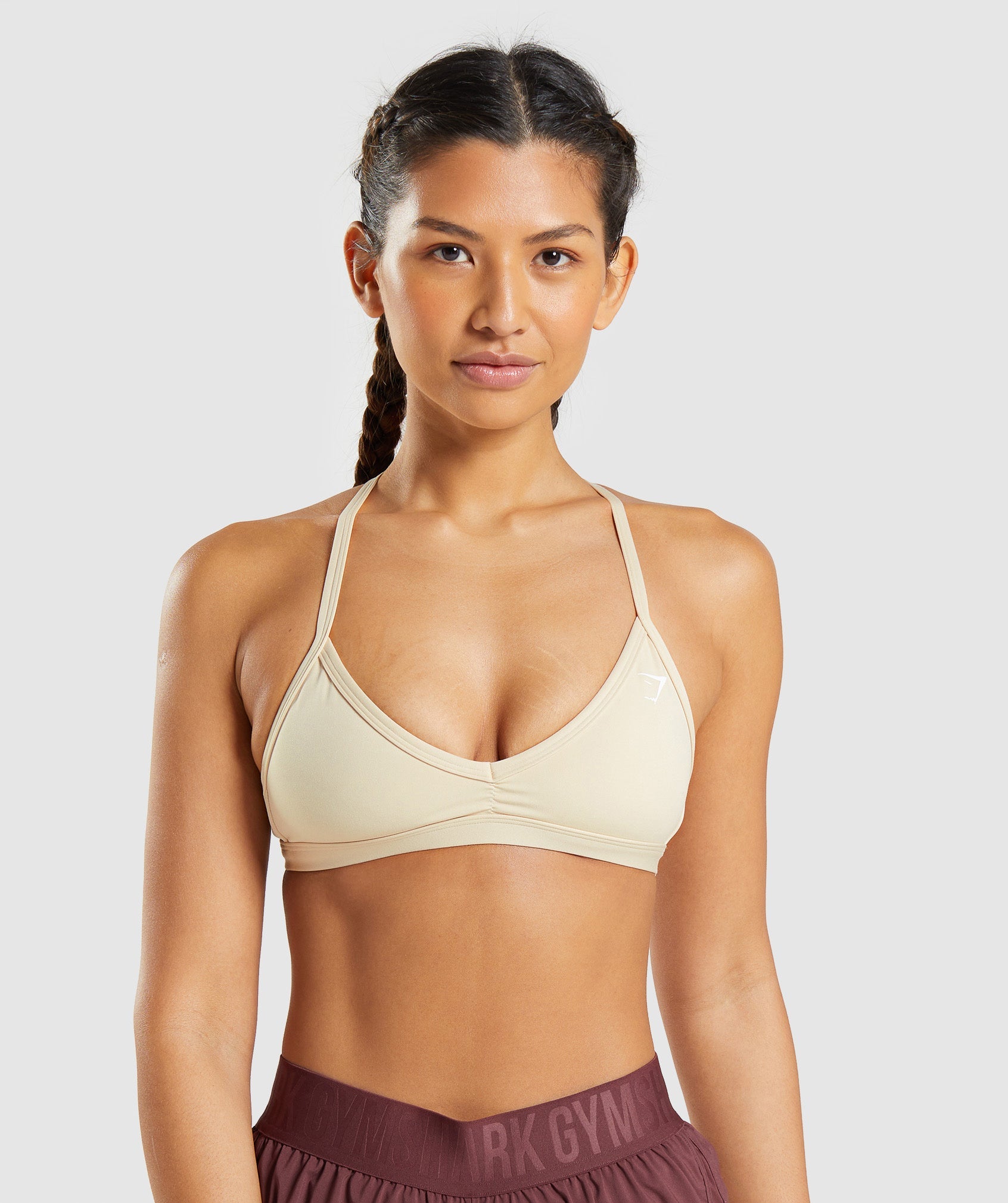 Light Yellow Women's Gymshark Minimal Sports Bra | EOJVWK-214