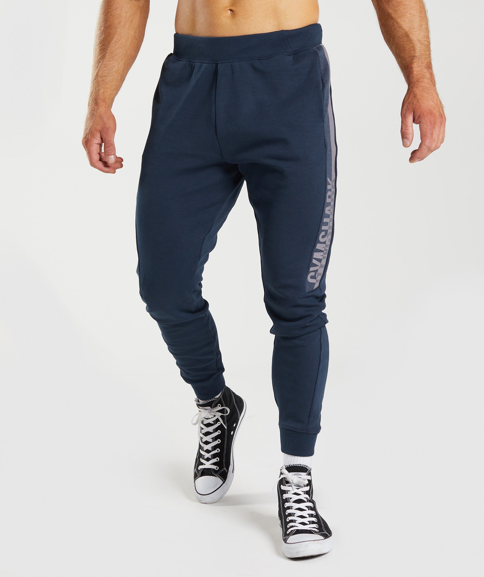 Navy Men's Gymshark Bold React Jogger | YHSRBI-174