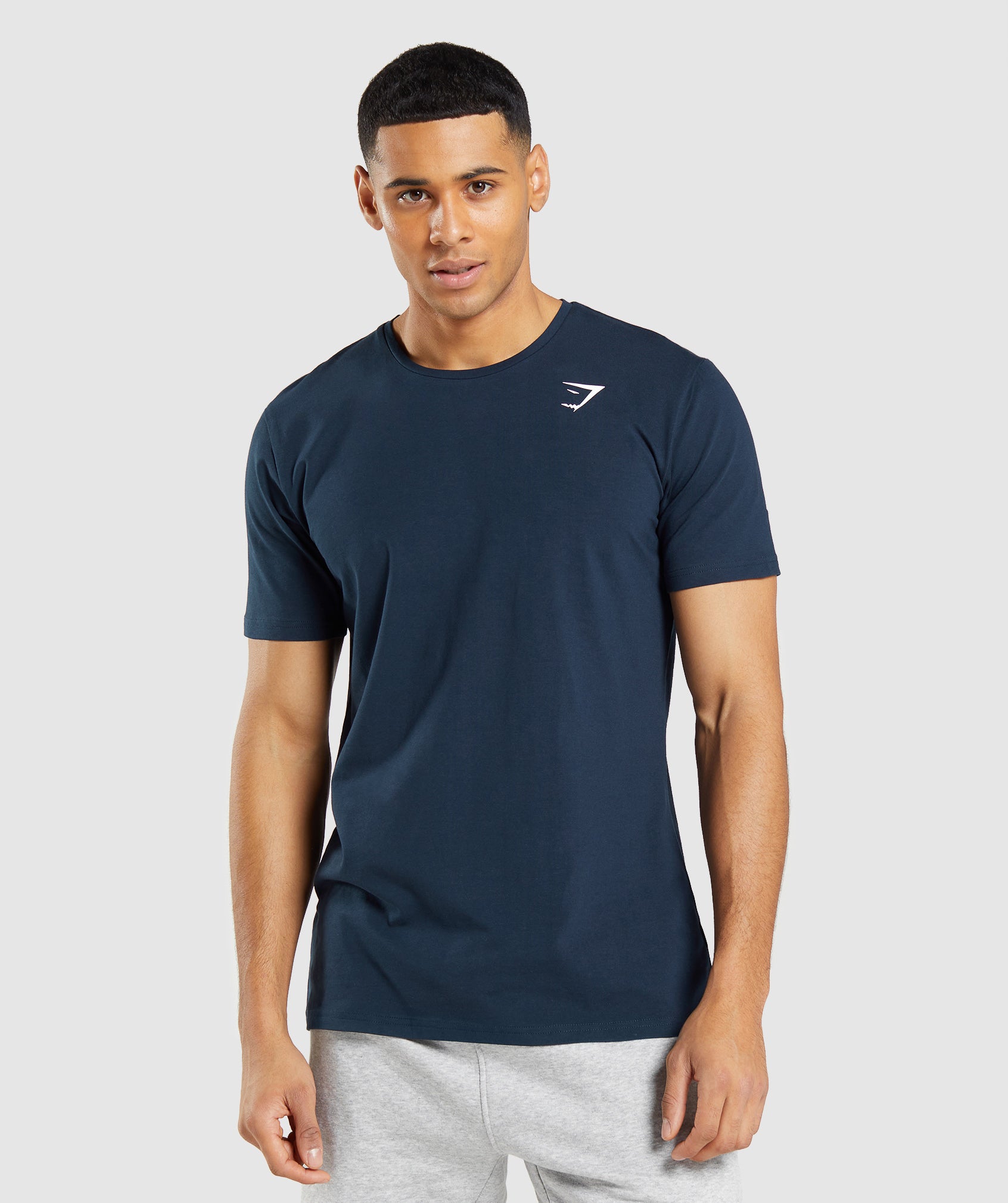 Navy Men's Gymshark Essential T Shirts | VGFNQS-210