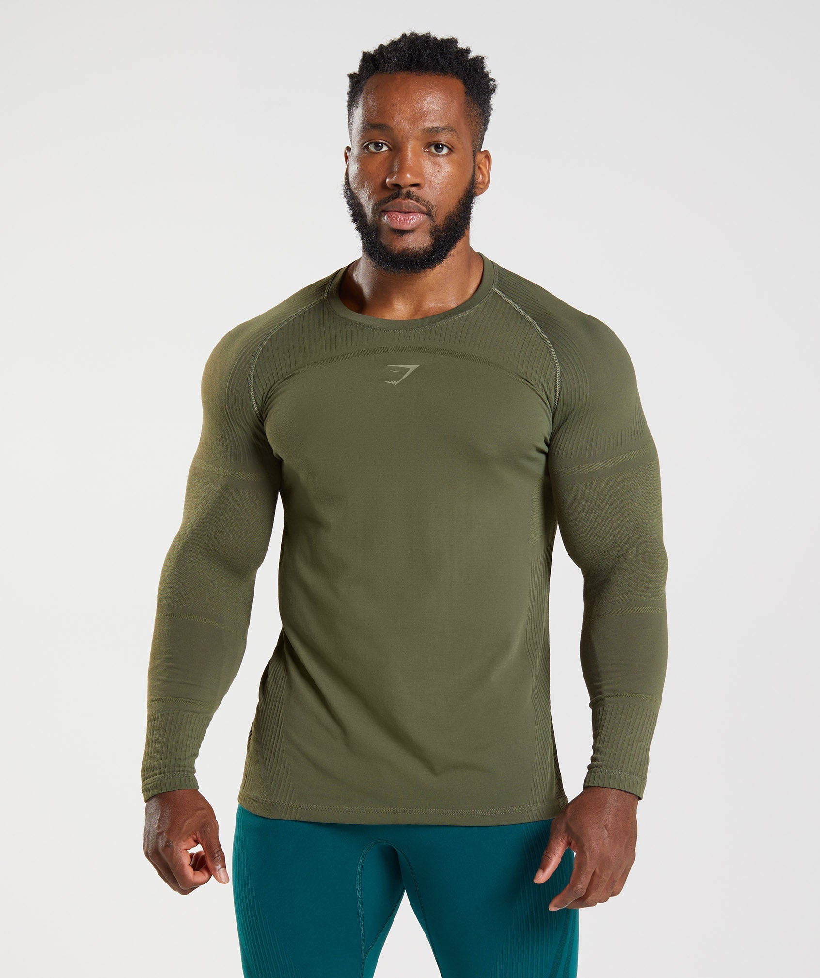 Olive Men's Gymshark 315 Long Sleeve T Shirts | AXVMZN-912