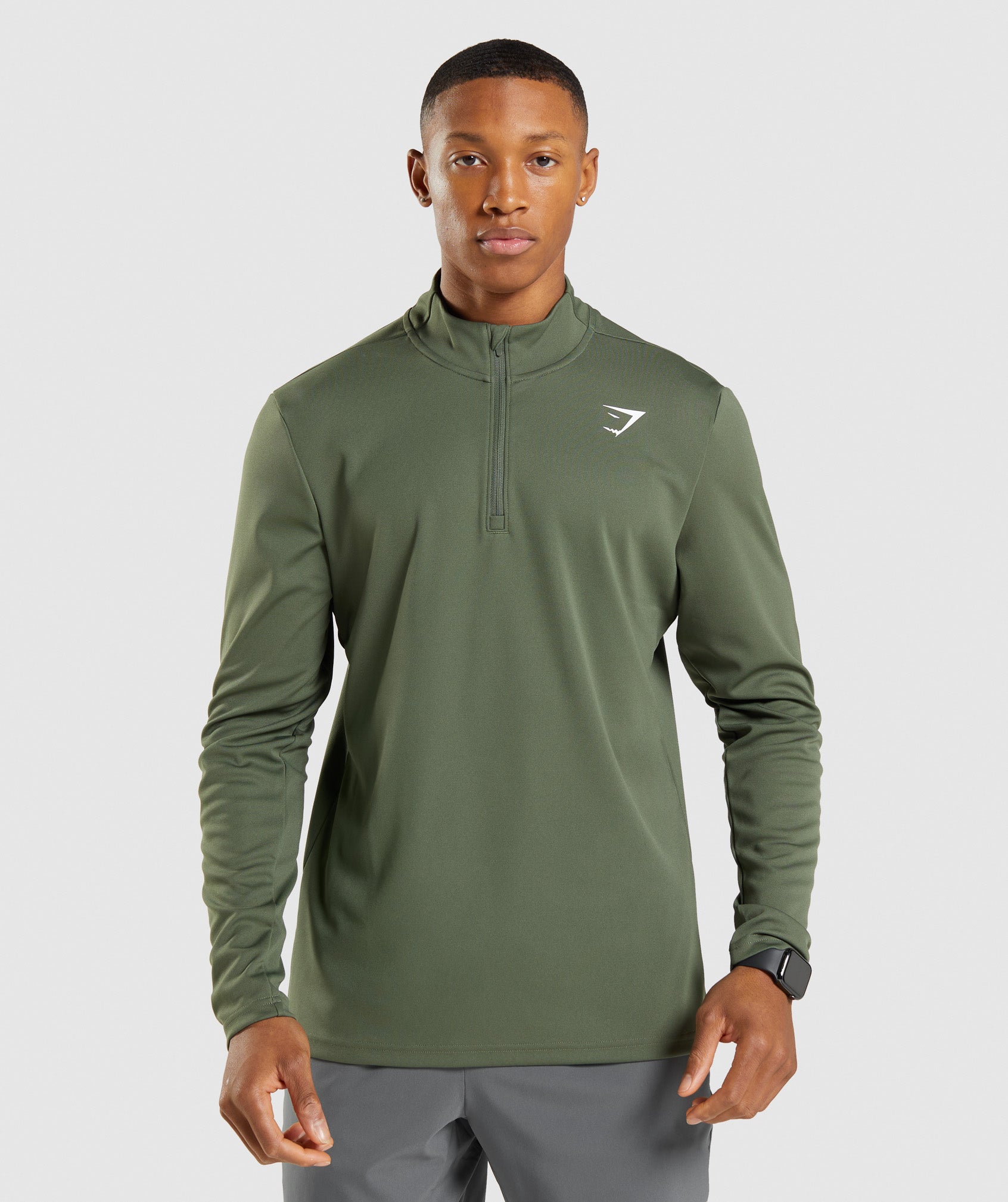 Olive Men's Gymshark Arrival 1/4 Zip Pullover Sweatshirts | GUTHFJ-504