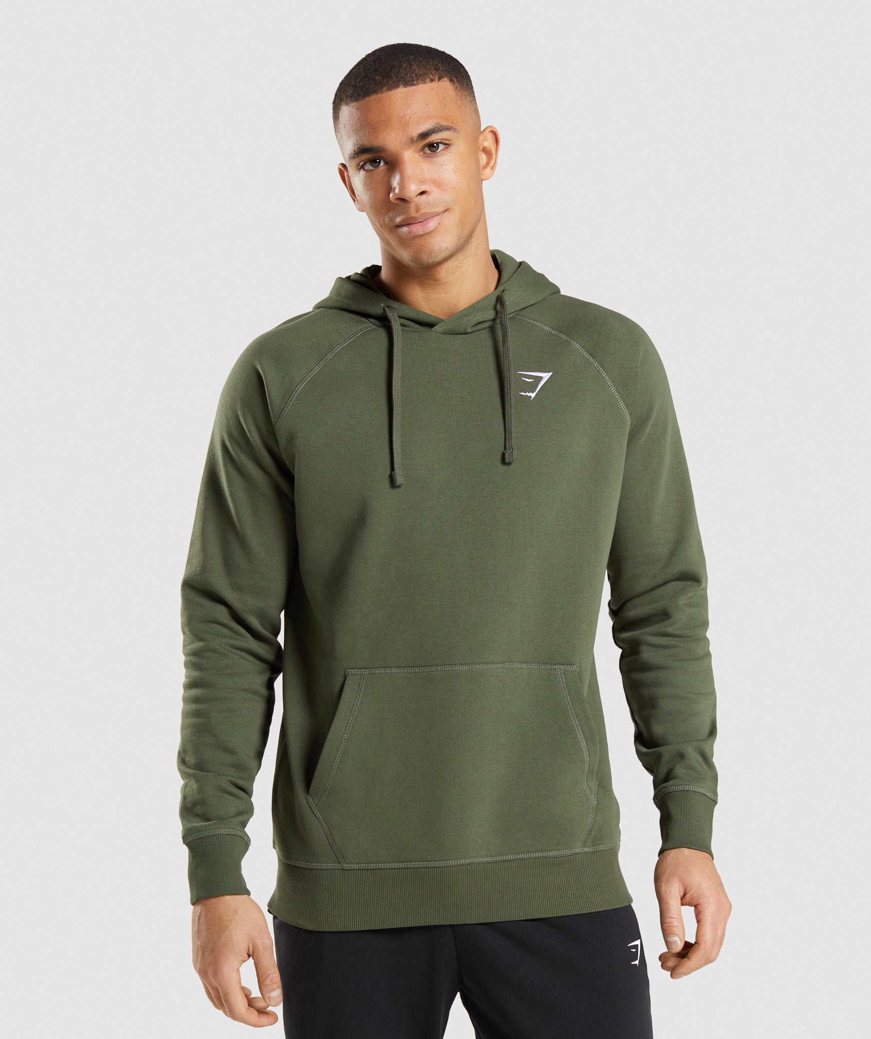 Olive Men's Gymshark Crest Hoodie | ECBXAK-263