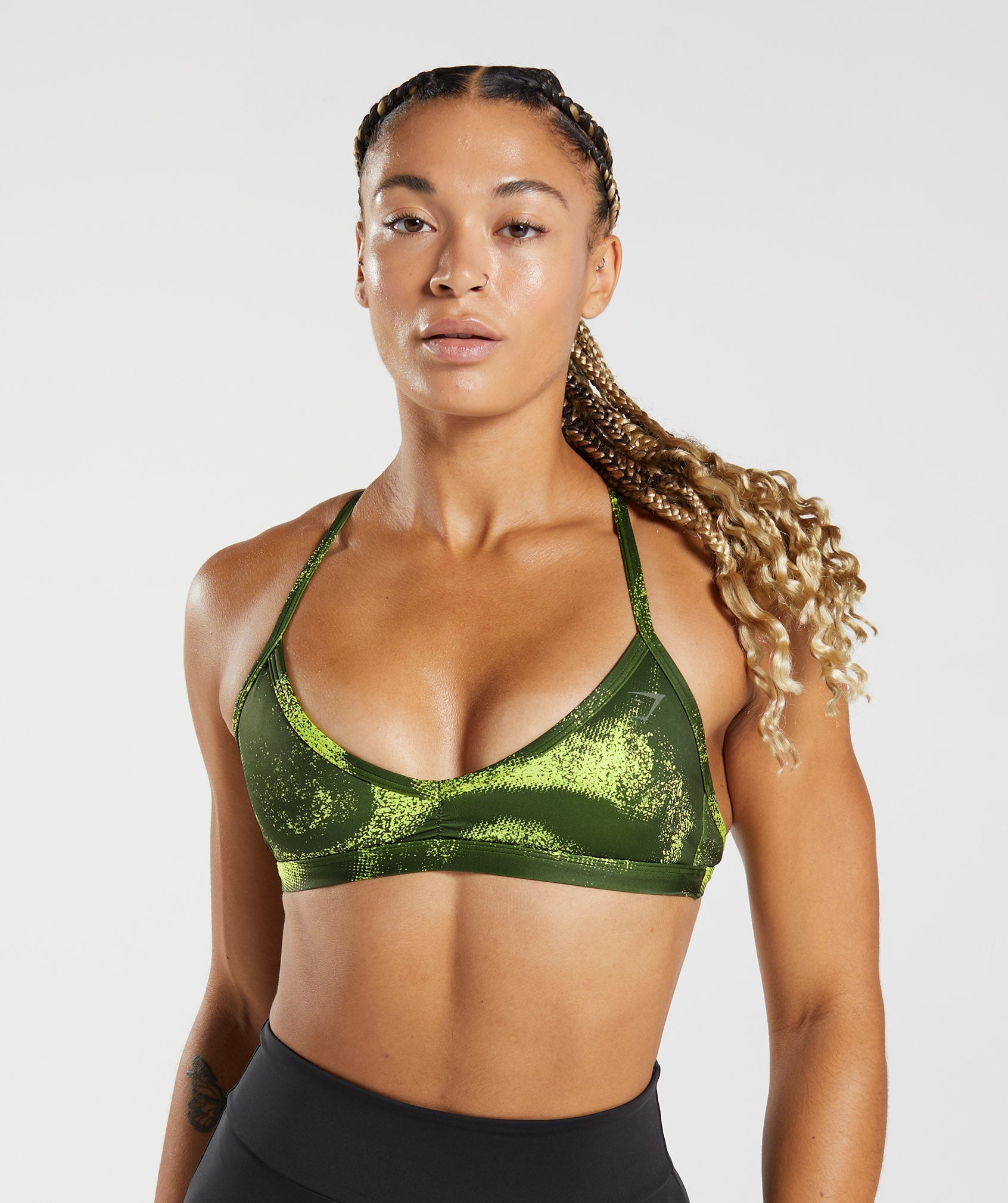 Olive Women's Gymshark GS Power Minimal Sports Bra | JLVMWE-236