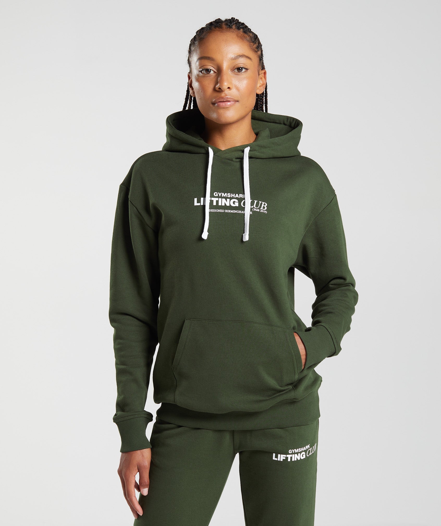 Olive Women's Gymshark Social Club Oversized Hoodie | LKDWJT-468