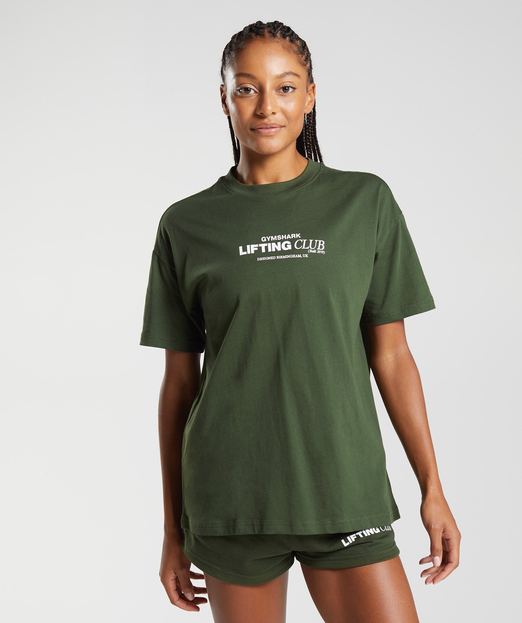 Olive Women's Gymshark Social Club Oversized T Shirts | OJPLIM-583