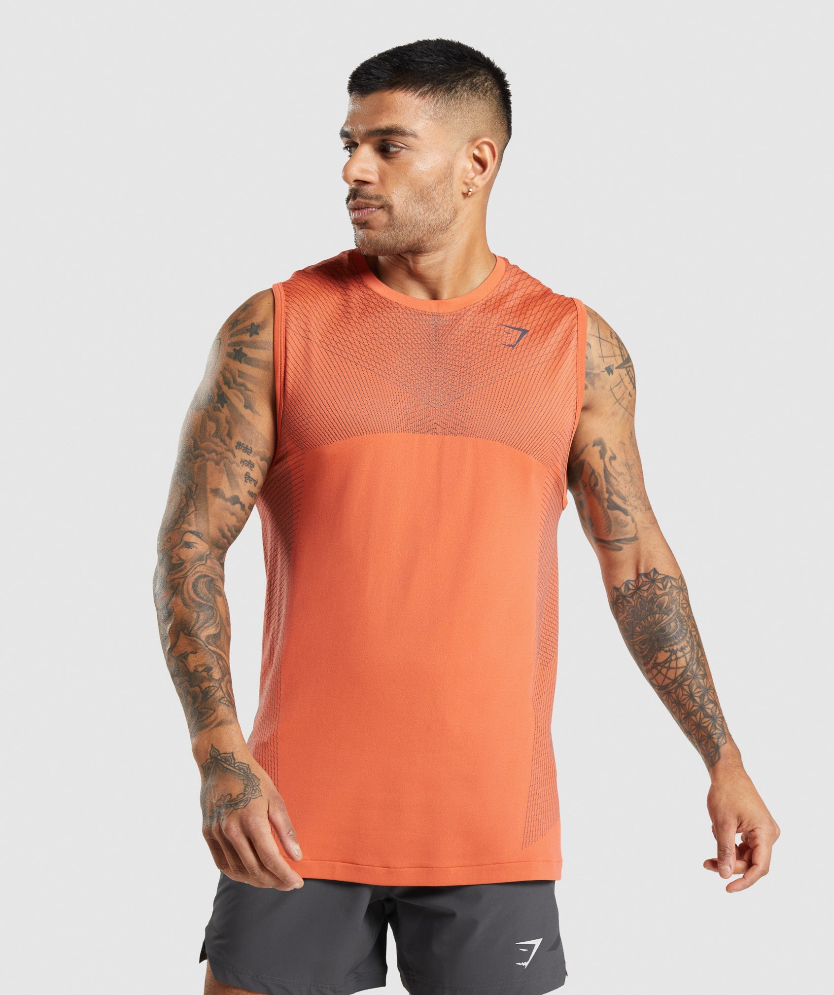 Orange Men's Gymshark Apex Seamless Tanks | DIGMAK-057