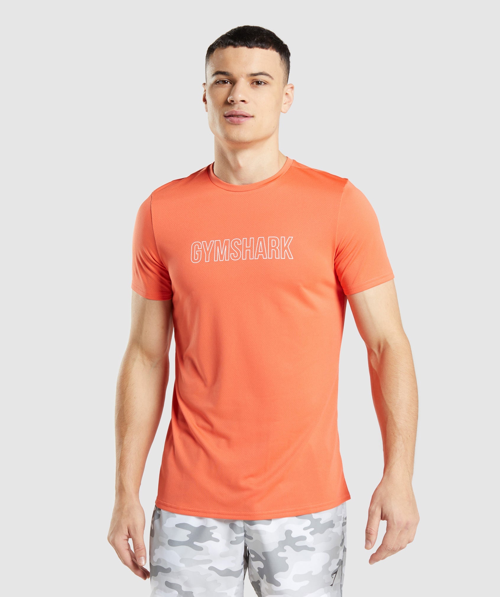 Orange Men's Gymshark Arrival Graphic T Shirts | SZLTKE-458