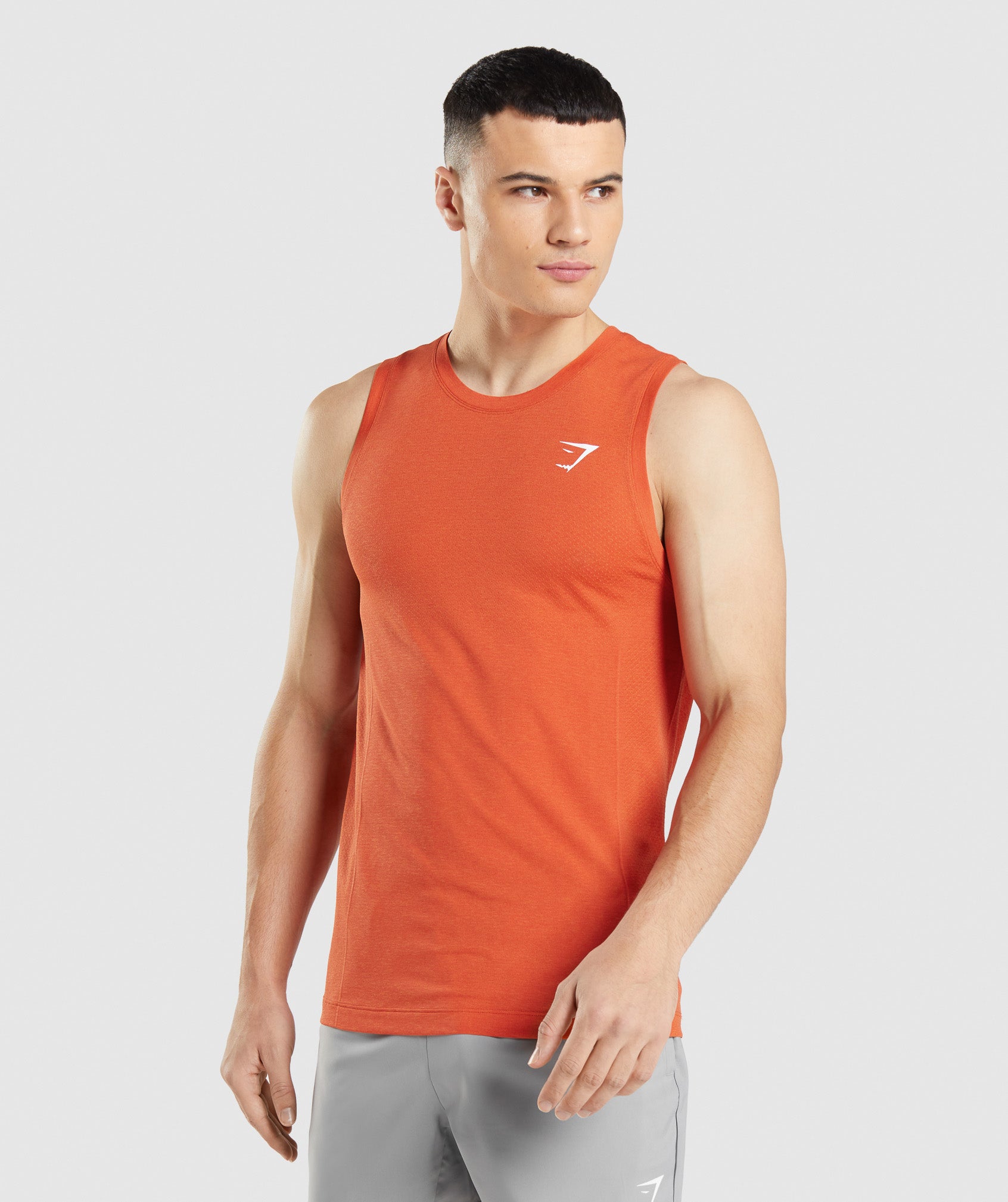 Orange Men's Gymshark Vital Seamless Light Tanks | HWOQKS-518