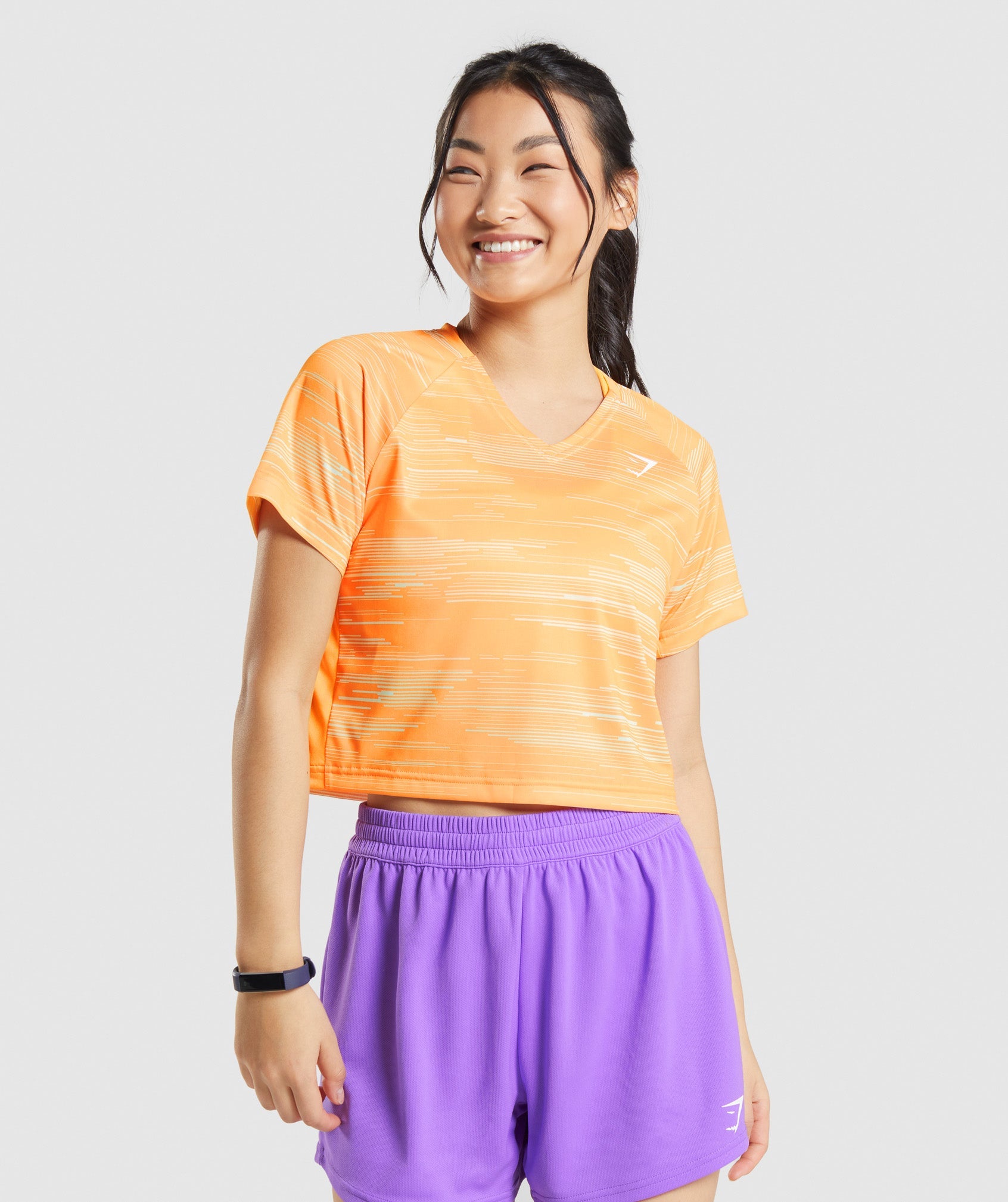 Orange Women's Gymshark Sport Midi T Shirts | QAWGJF-587