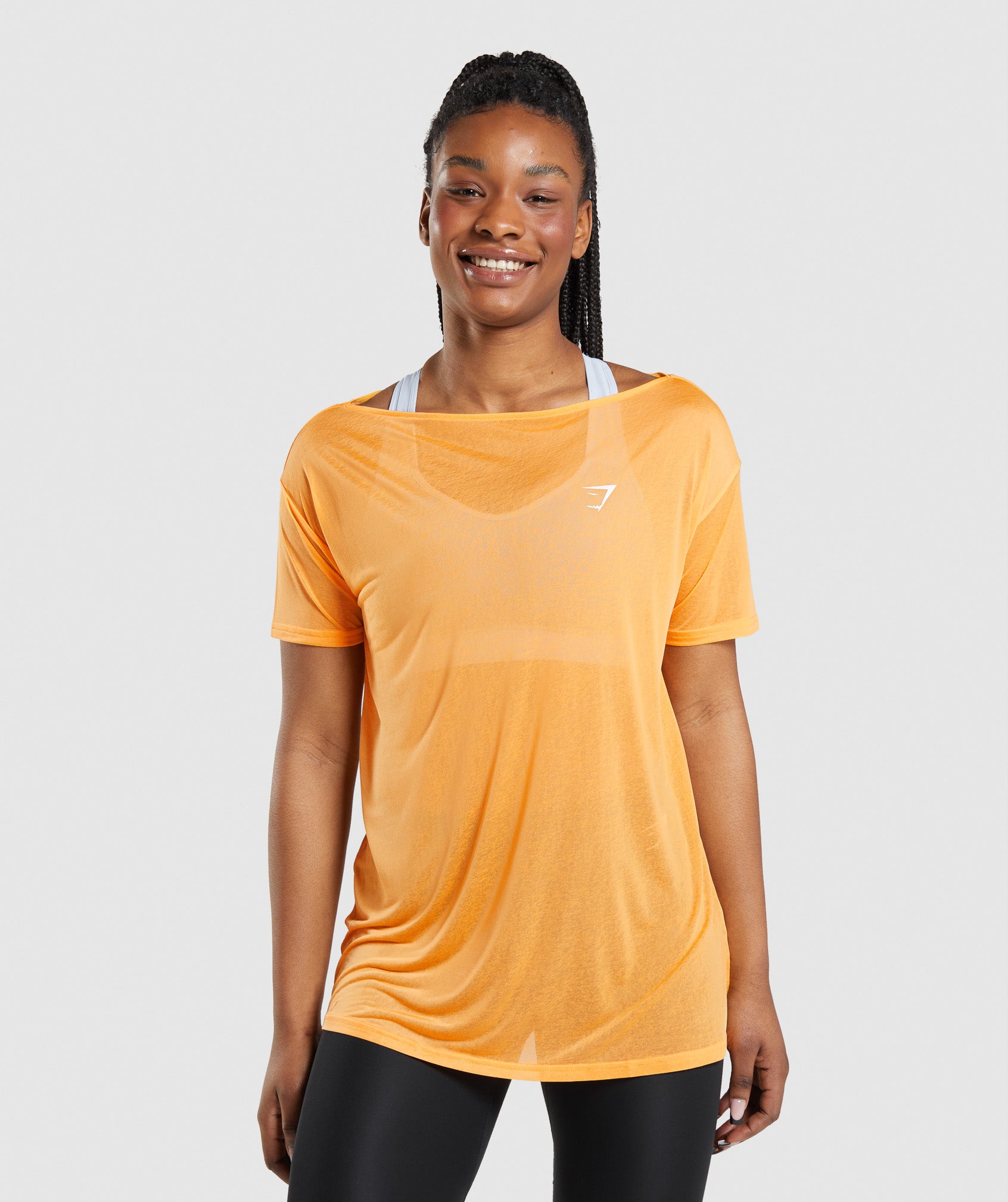 Orange Women's Gymshark Training Oversized Tops | NCTHEL-104