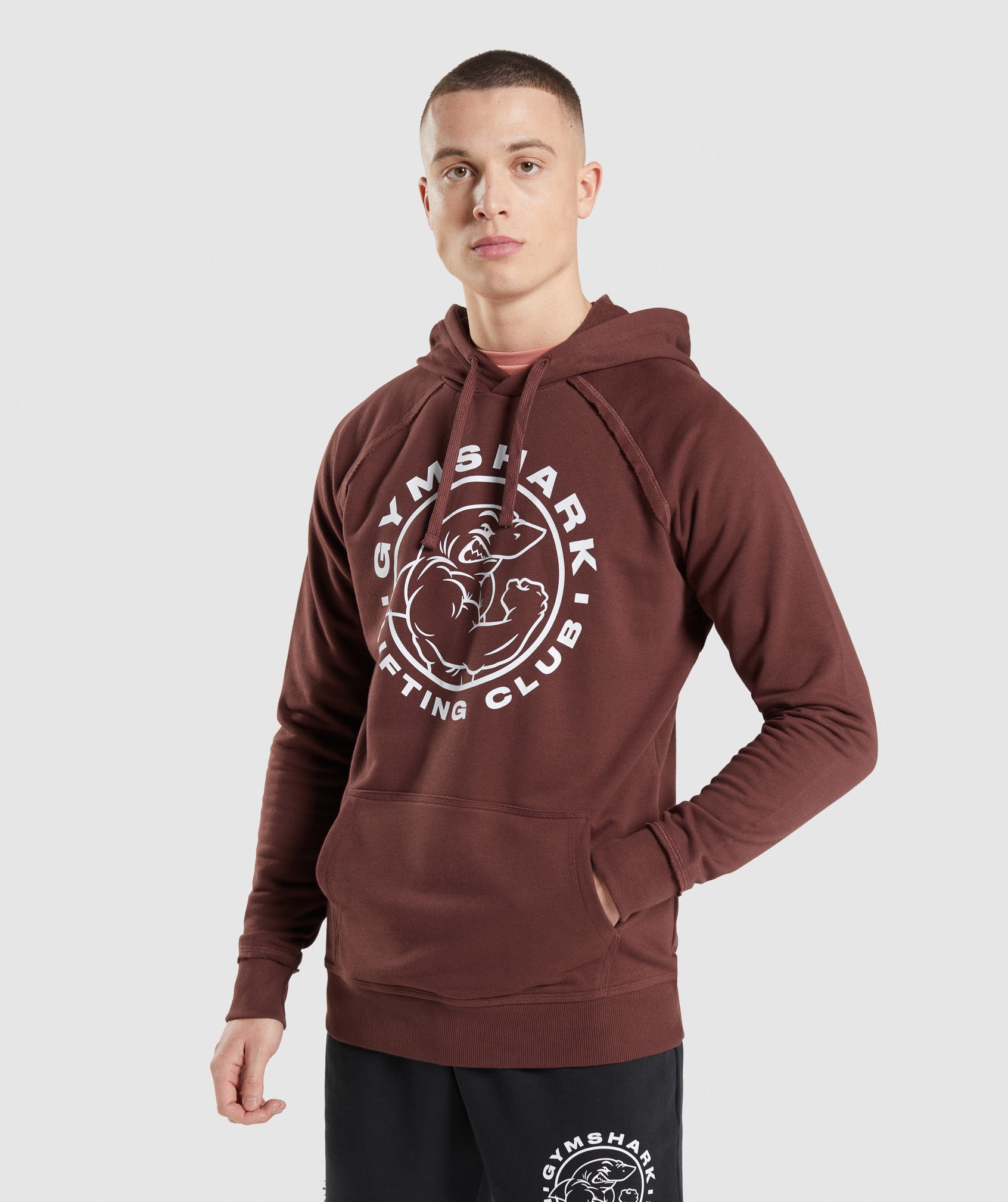 Pink Brown Men's Gymshark Legacy Hoodie | NJBYPC-076