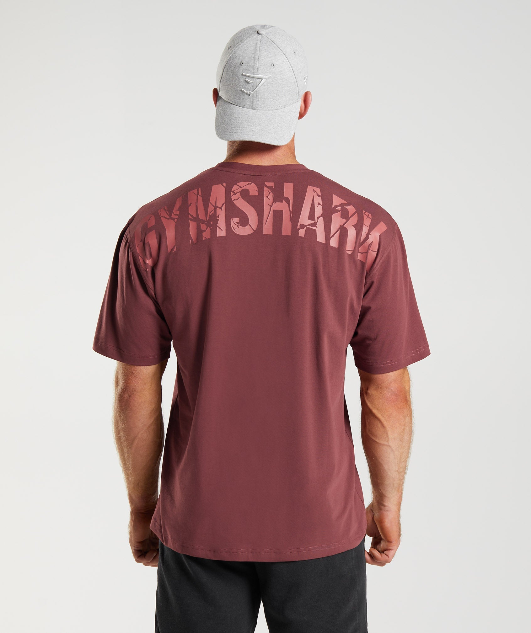 Pink Brown Men's Gymshark Power T Shirts | YHPVRJ-417