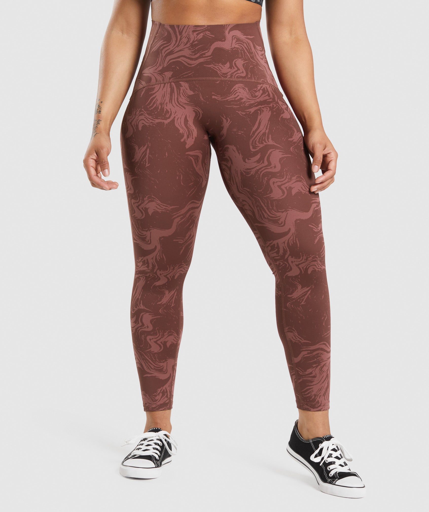 Pink Brown Women's Gymshark GS Power High Rise Leggings | NDLAYR-182