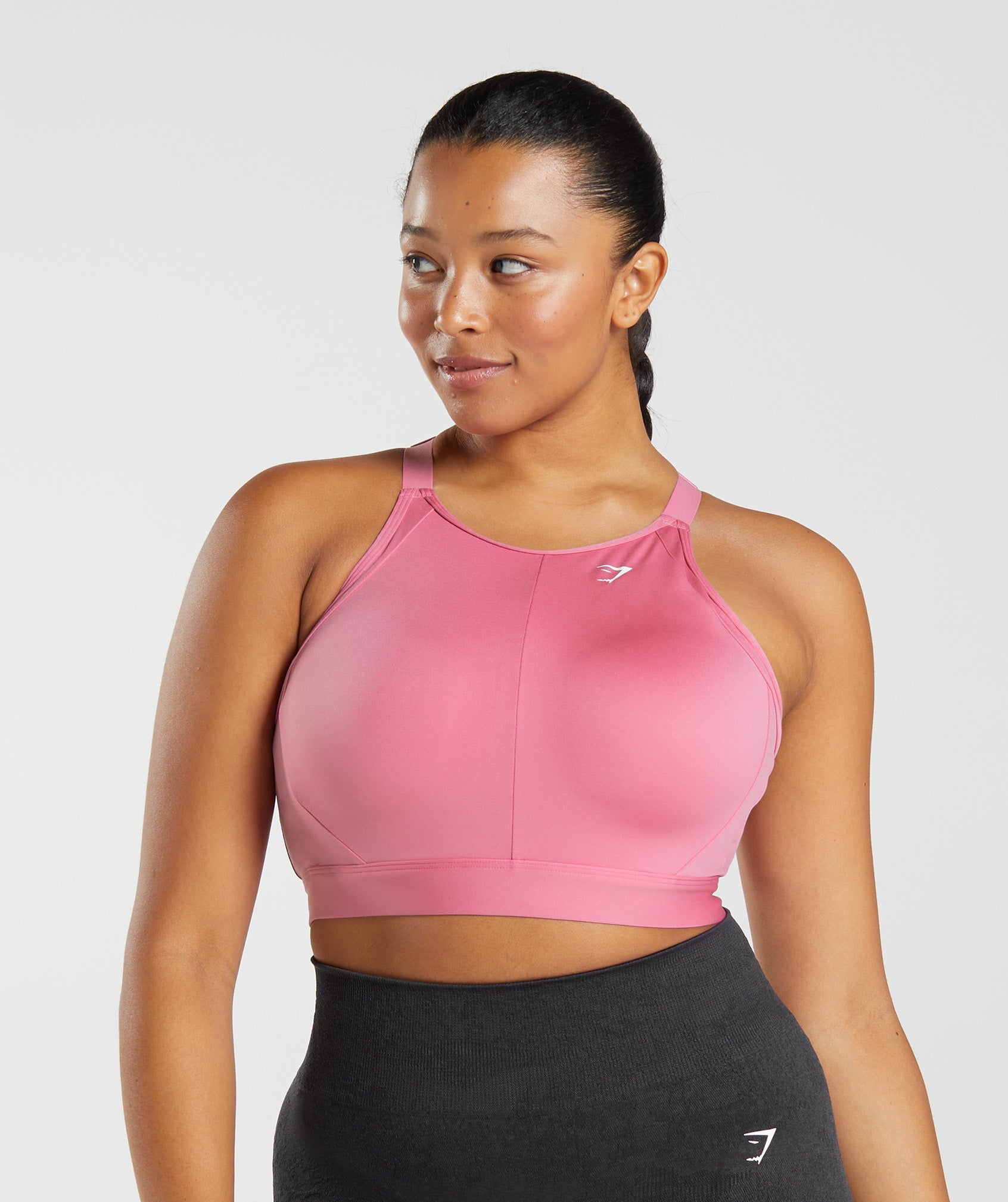 Pink Women's Gymshark High Neck High Support Sports Bra | MHREPY-278