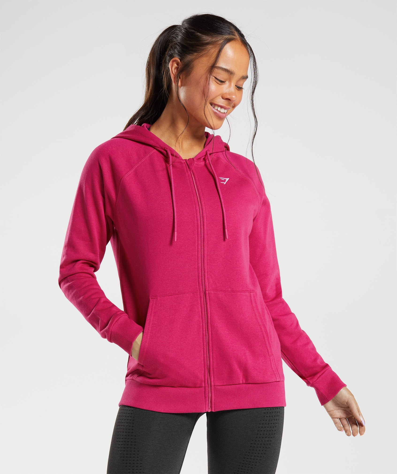 Pink Women's Gymshark Training Zip Hoodie | TVLYJD-620