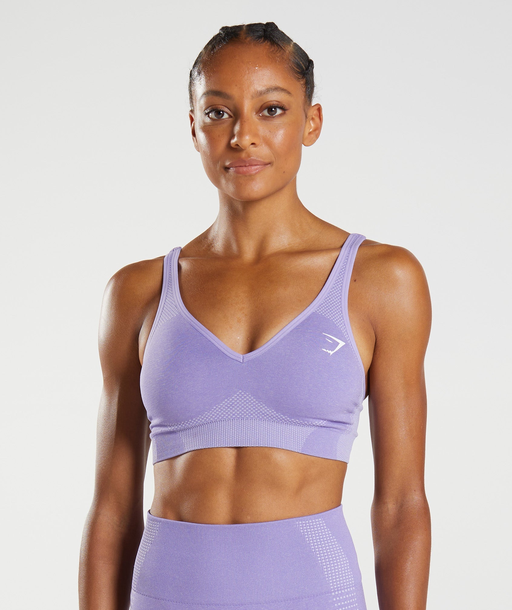 Purple Women's Gymshark Vital Seamless 2.0 V Neck Sports Bra | GAQNTH-654