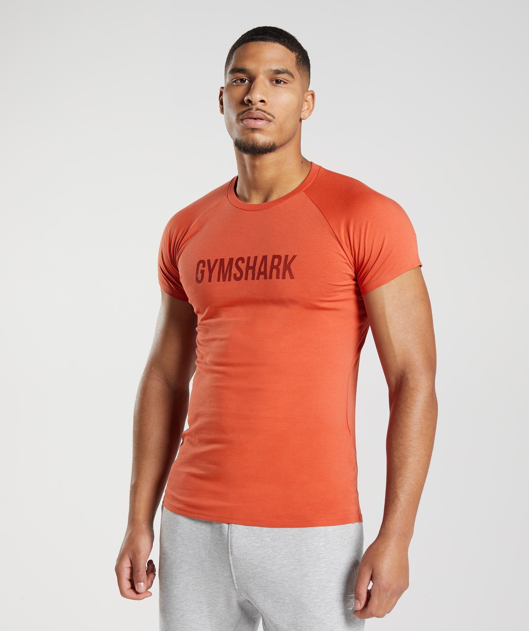 Red Men's Gymshark Apollo T Shirts | PLYUJF-365