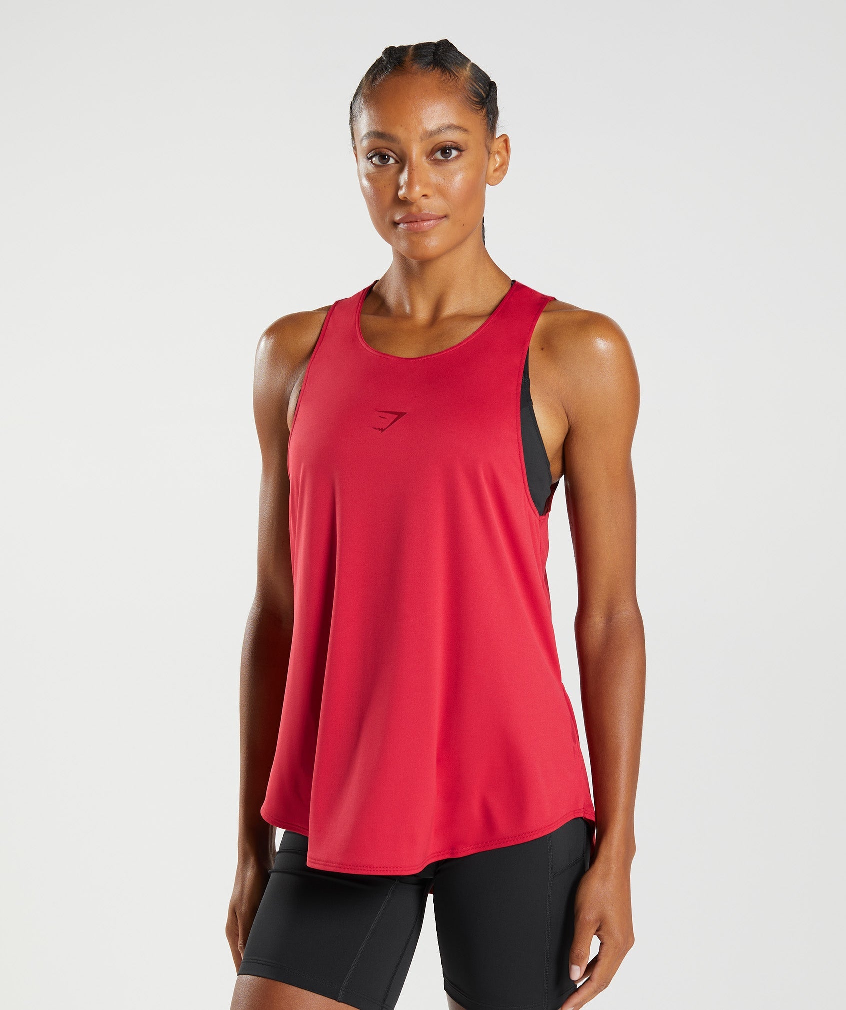 Red Women's Gymshark Training Brandmark Tanks | NQPVUR-017