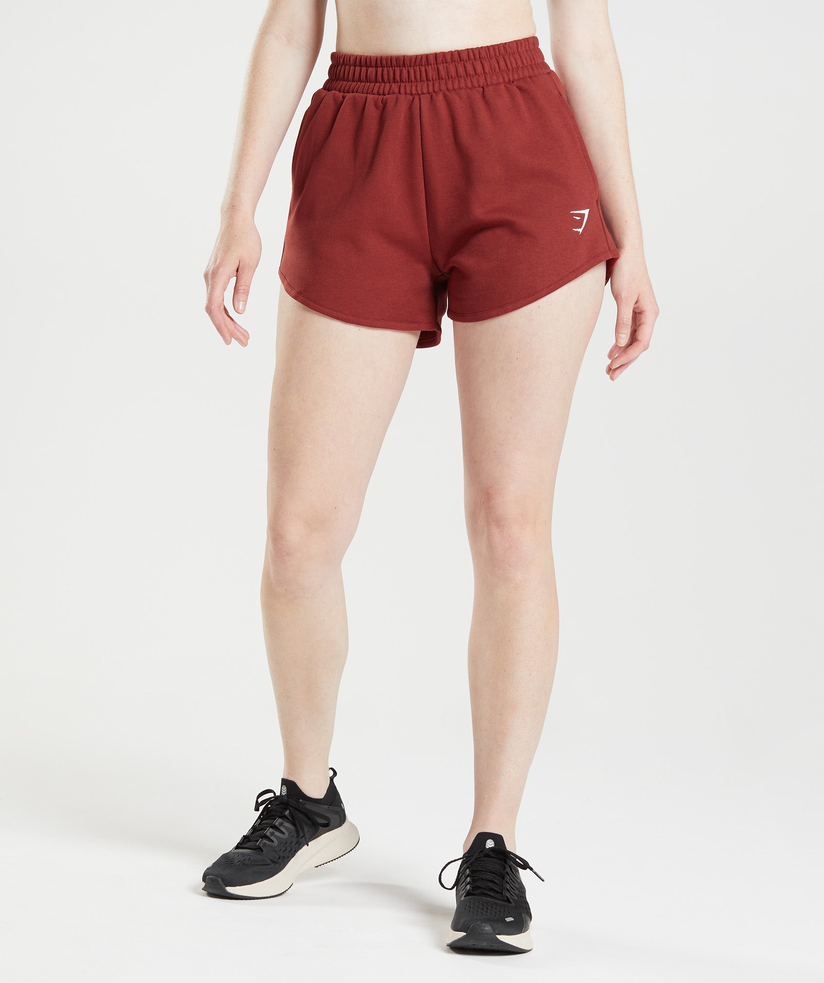 Red Women's Gymshark Training Sweat Shorts | HIREUX-425