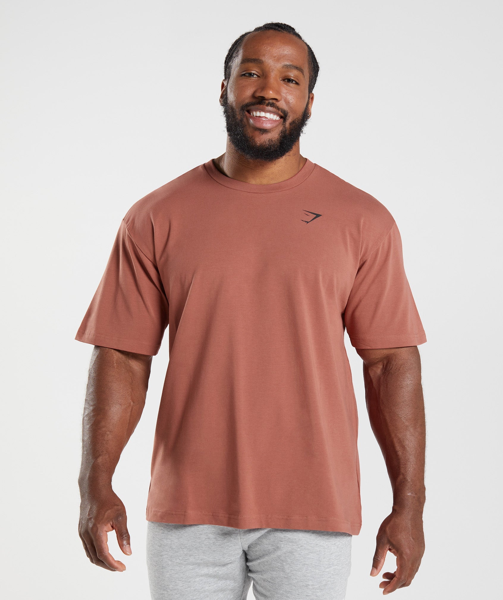 Rose Men's Gymshark Essential Oversized T Shirts | TEHSLD-047