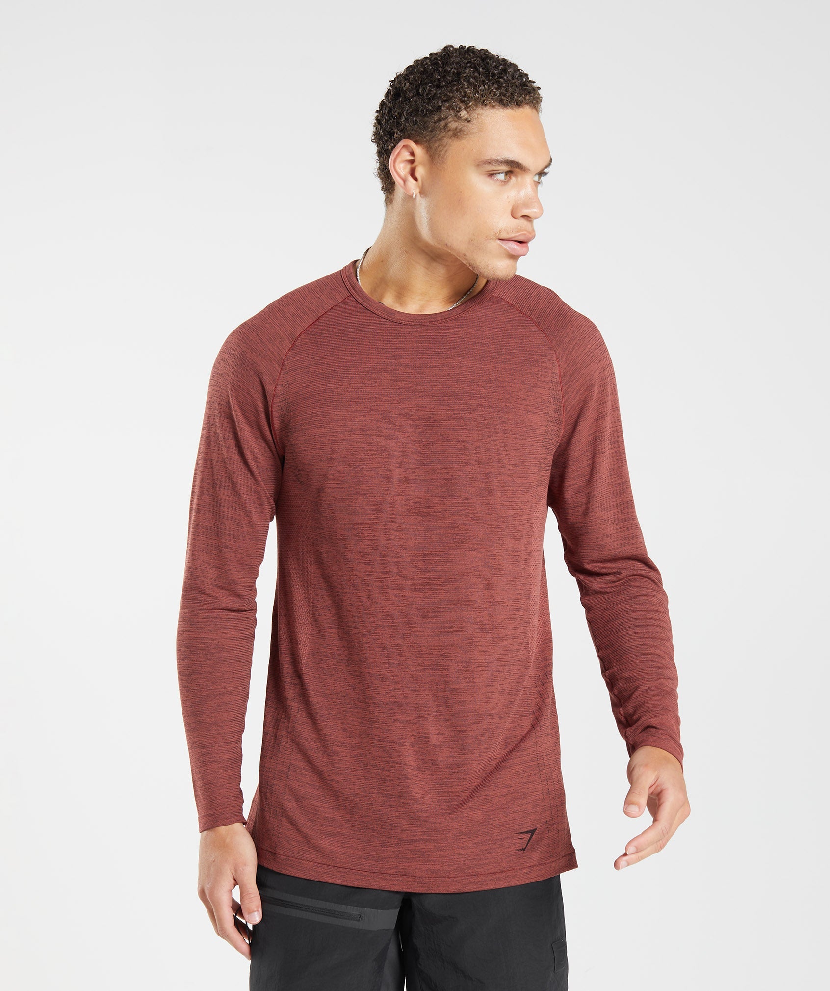 Rose Men's Gymshark Retake Seamless Long Sleeve T Shirts | TCXWVH-640