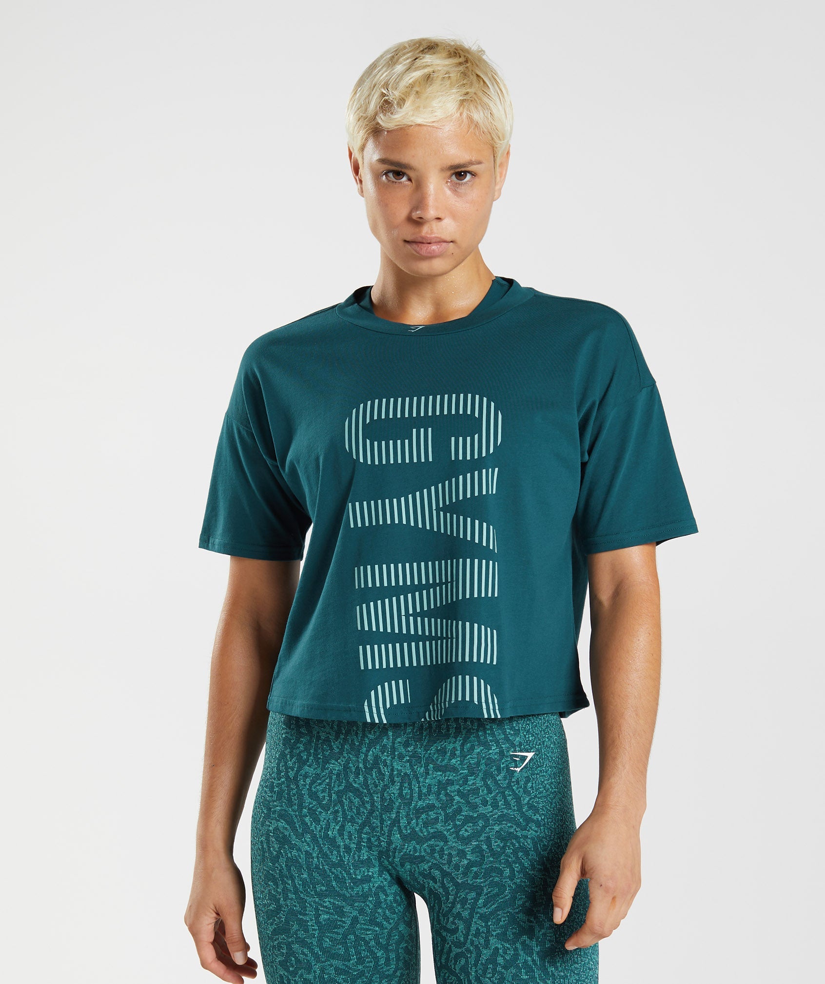 Turquoise / Blue Women's Gymshark 315 Midi T Shirts | ZJDOHA-683