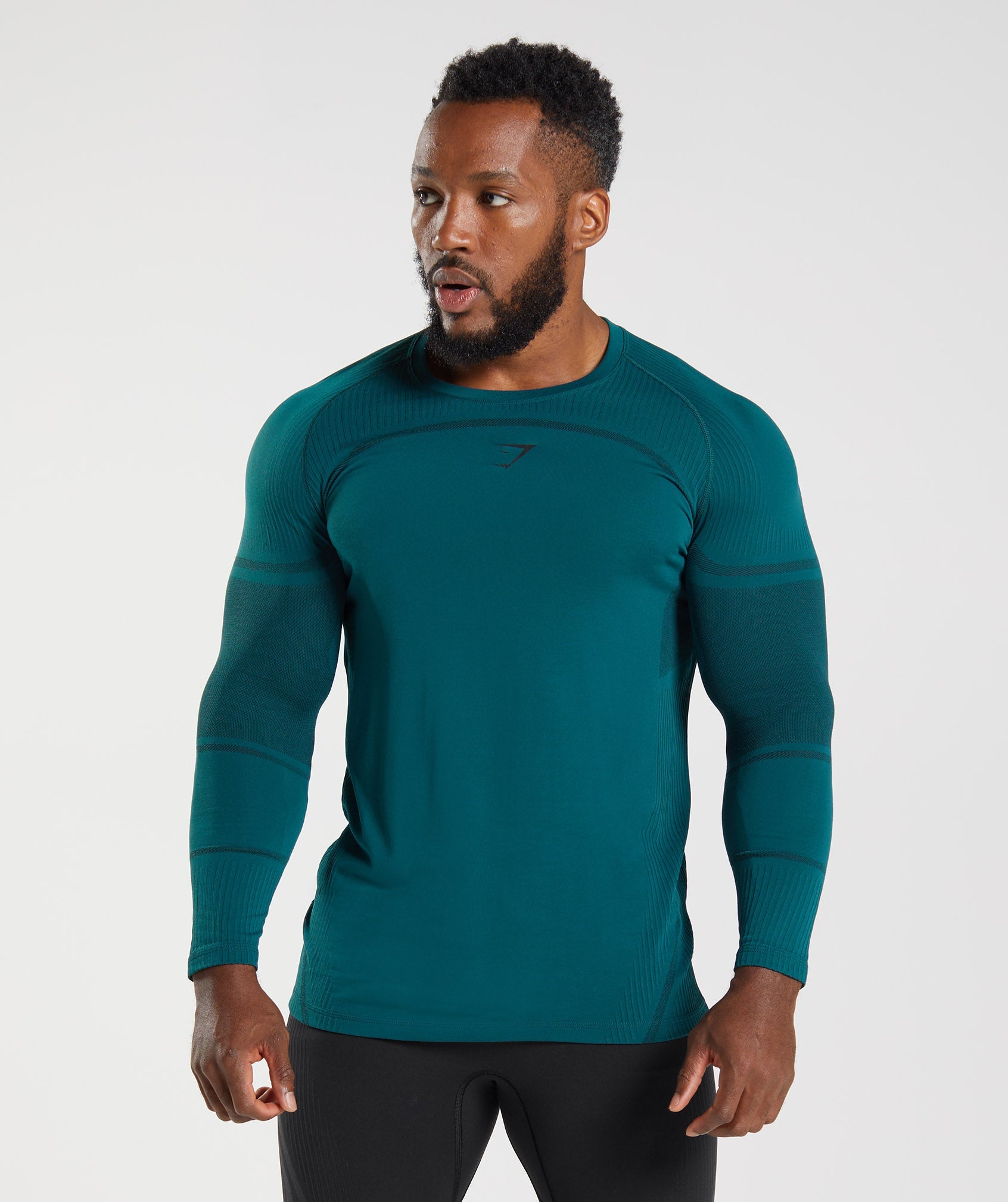 Turquoise Men's Gymshark 315 LS Seamless T Shirts | ATZYCJ-164