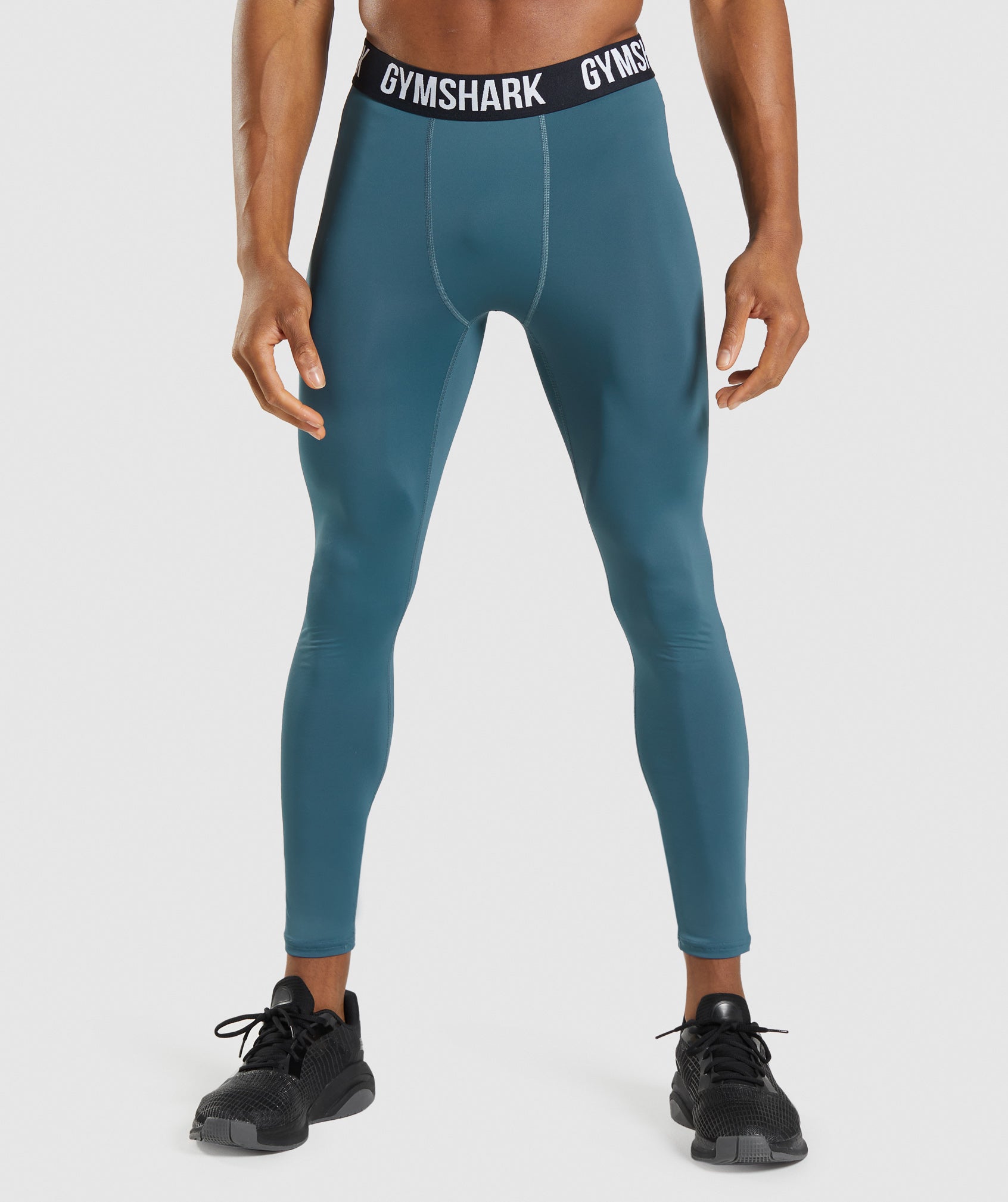 Turquoise Men's Gymshark Element Baselayer Leggings | JYUSOT-795