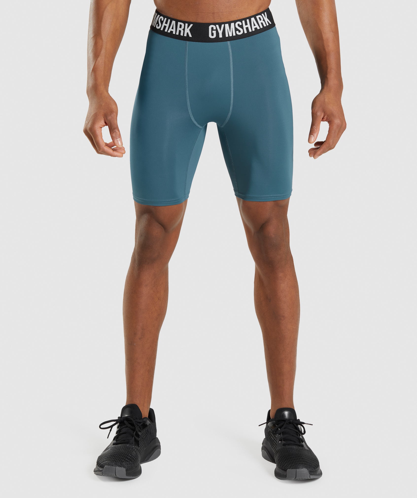 Turquoise Men's Gymshark Element Baselayer Shorts | RZPEUC-402