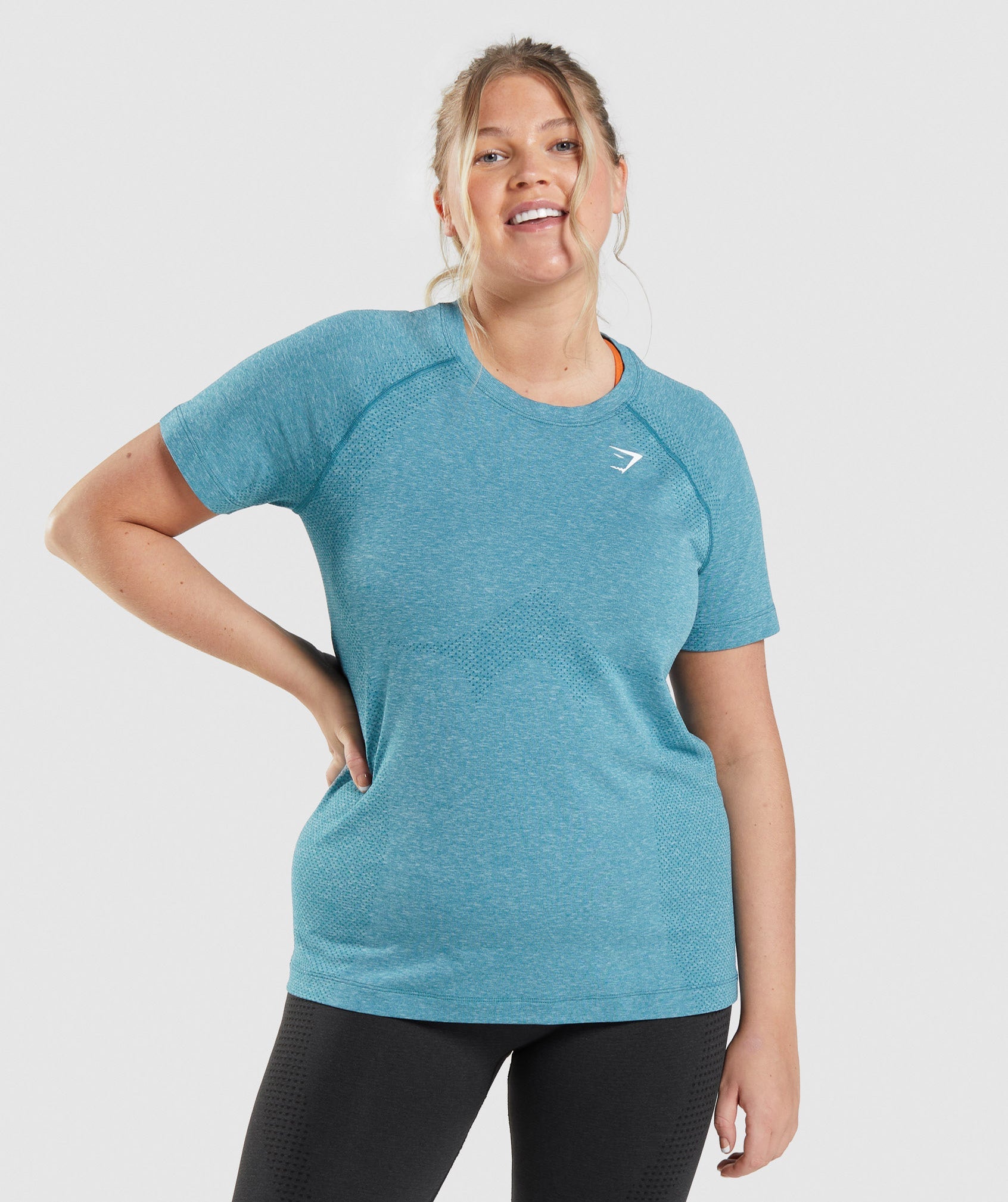 Turquoise Women's Gymshark Vital Seamless 2.0 Light T Shirts | MEWZCL-782