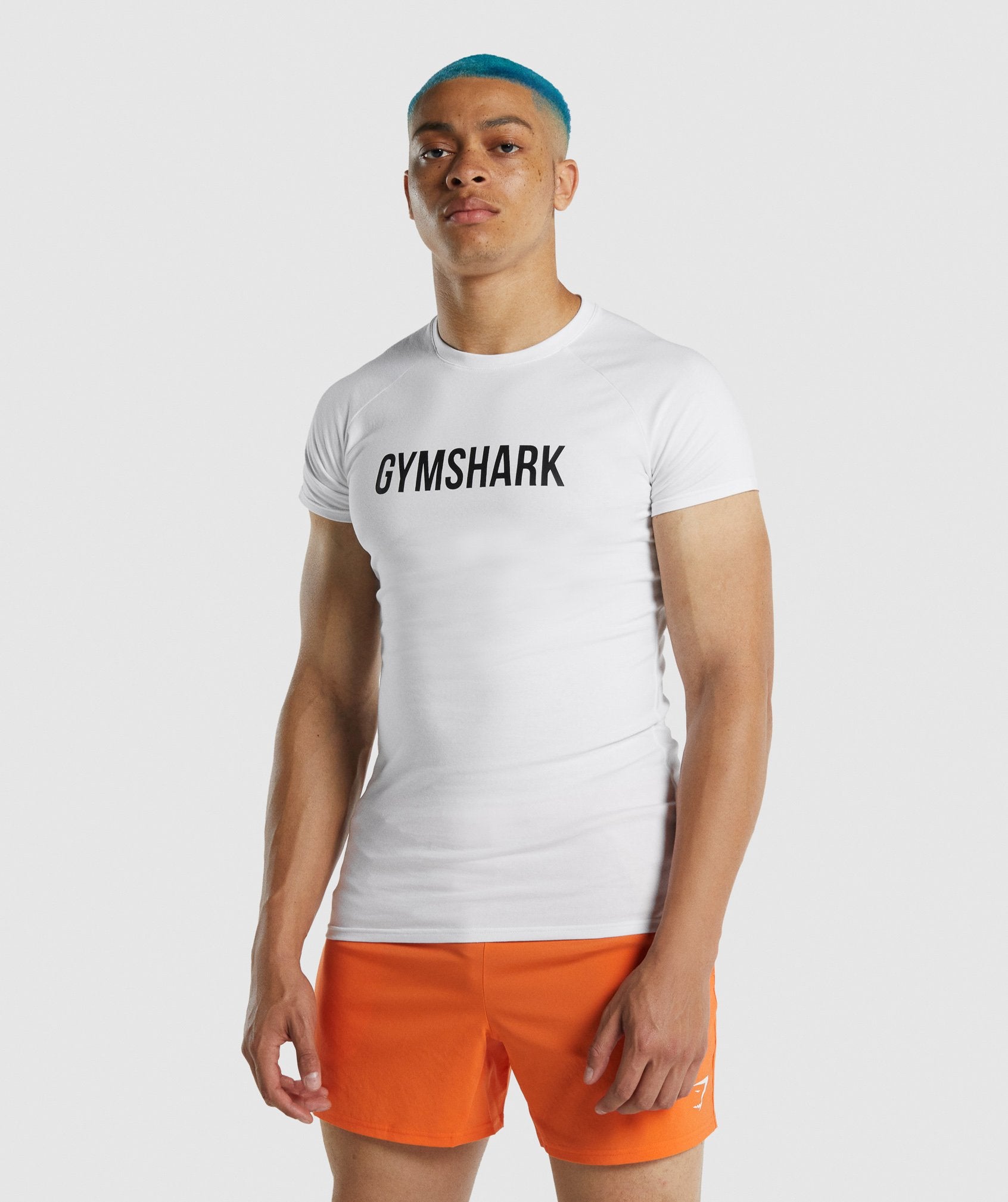 White Men's Gymshark Apollo T Shirts | BJUPEG-417