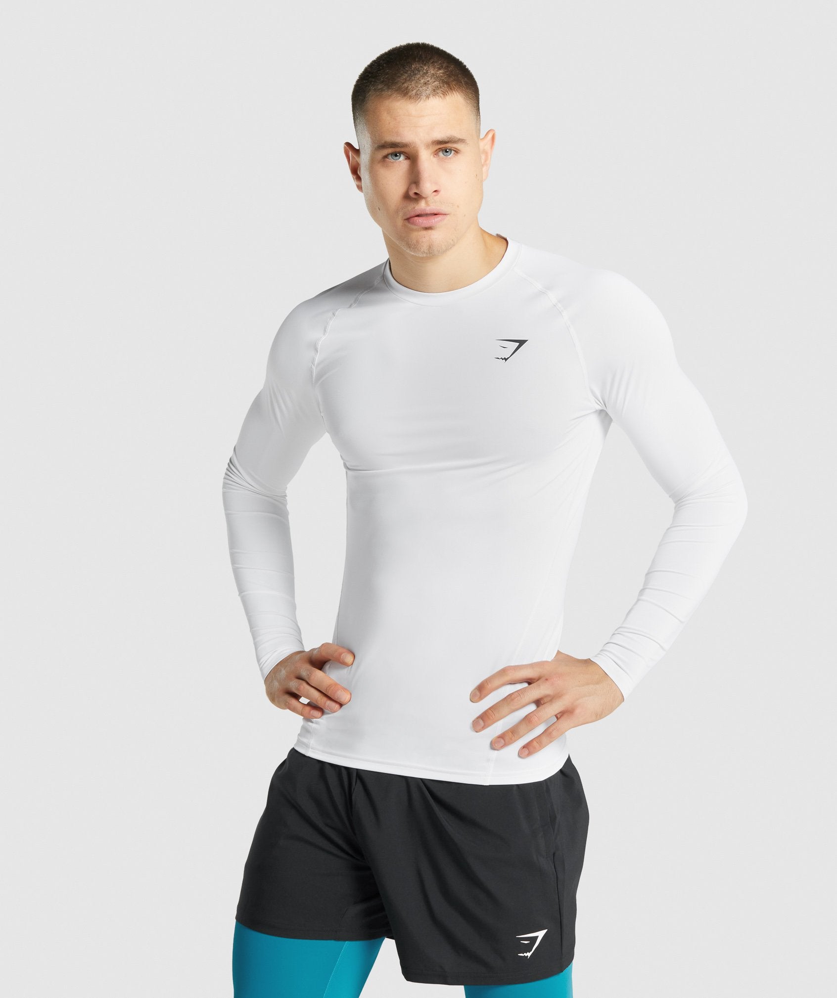 White Men's Gymshark Element Baselayer Long Sleeve T Shirts | SCYXKU-562