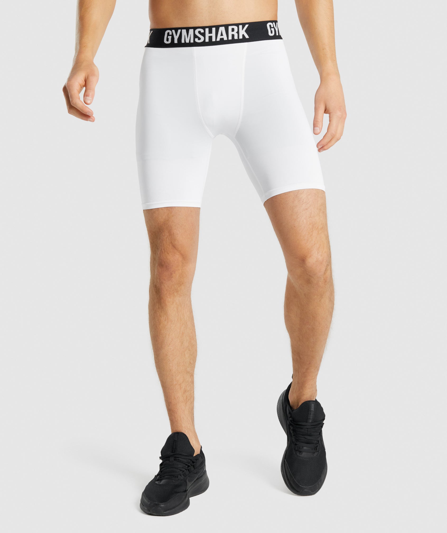 White Men's Gymshark Element Baselayer Shorts | PXRCZD-714