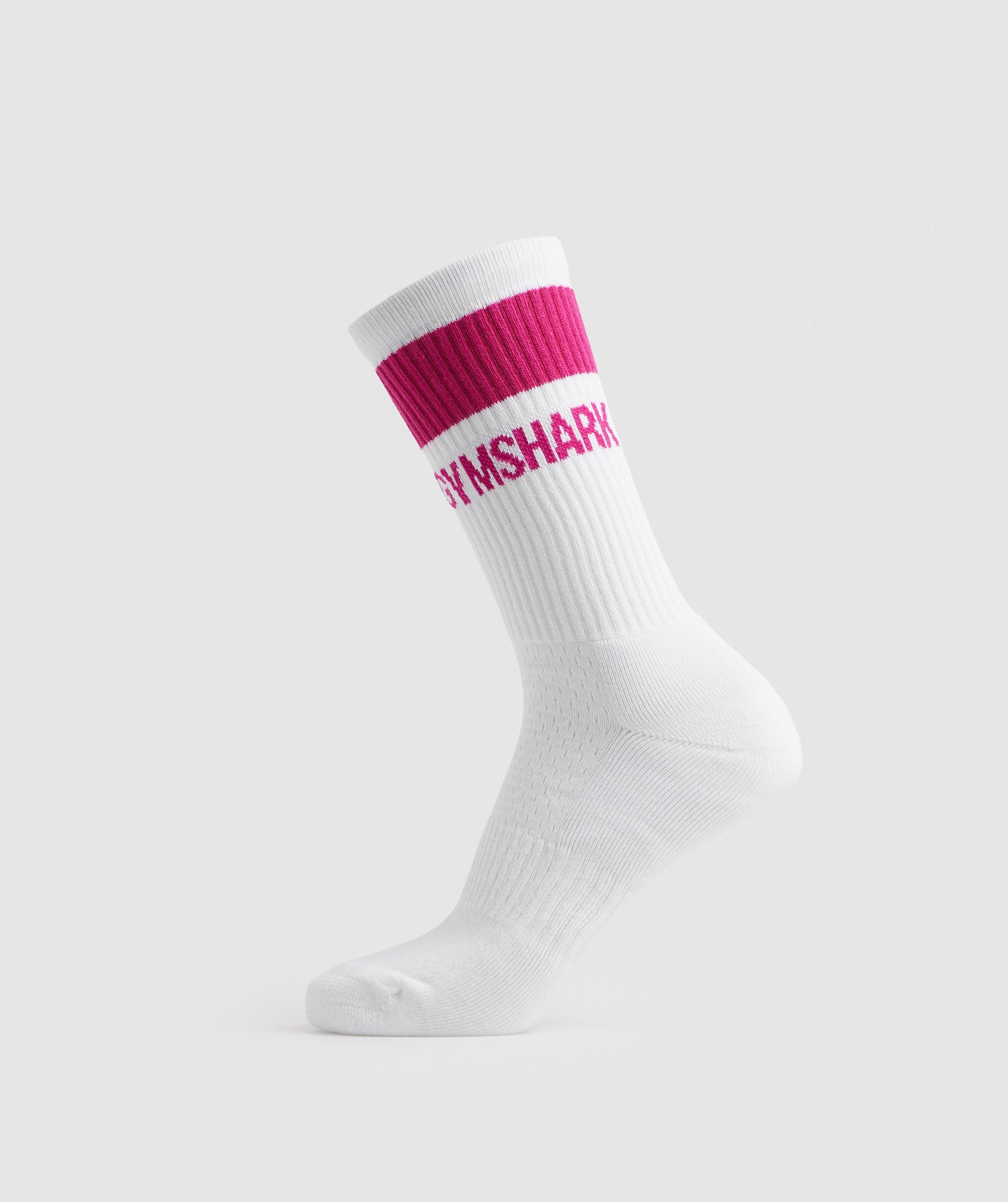 White / Pink Men's Gymshark Premium Jacquard Single Socks | MXDRYP-739