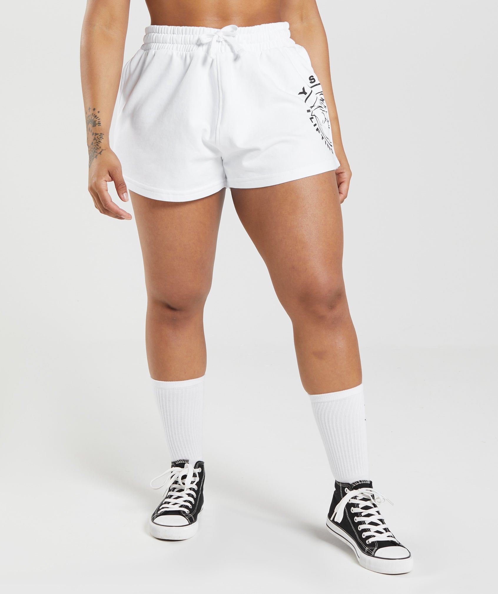 White Women's Gymshark Legacy Shorts | AOXEBL-025