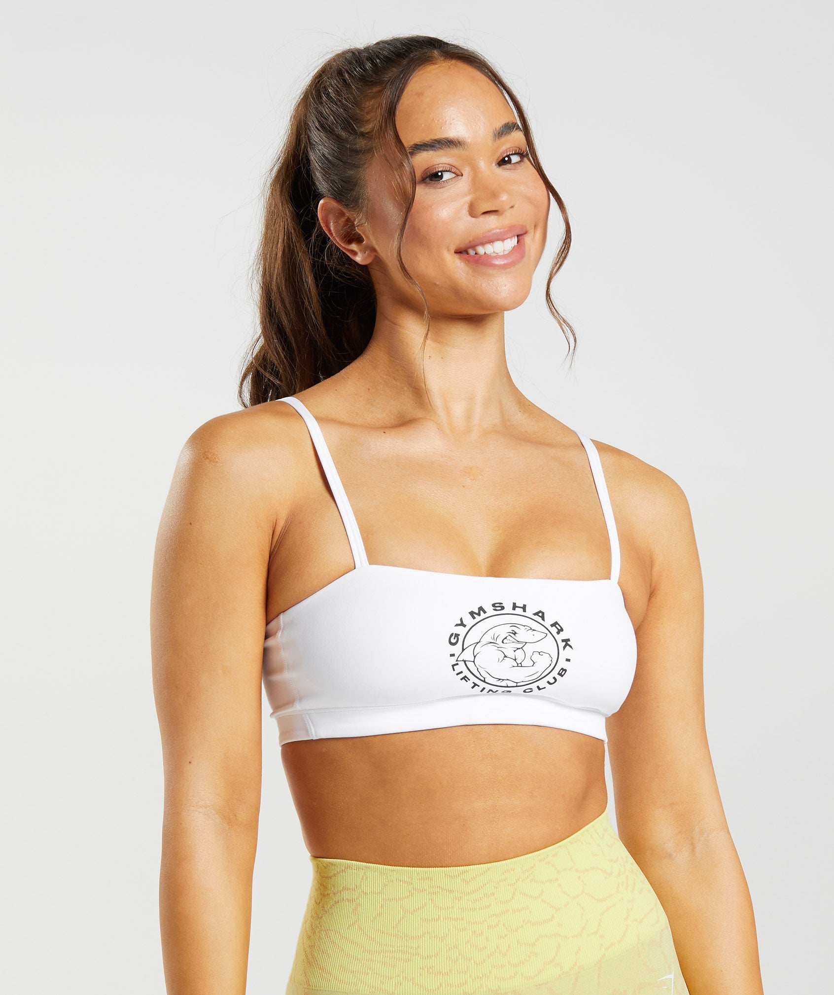 White Women's Gymshark Legacy Sports Bra | NFVRYZ-048