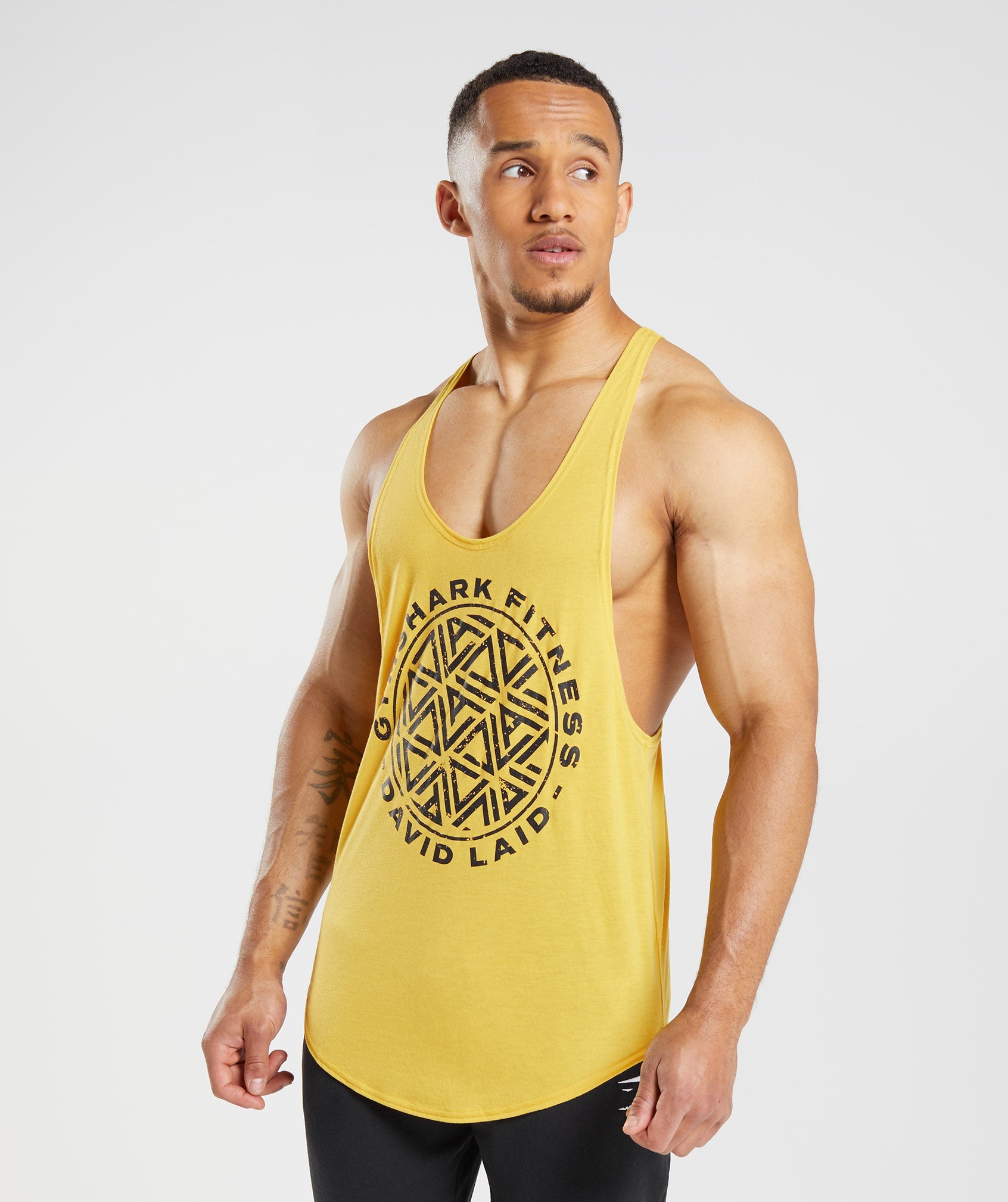 Yellow Men's Gymshark GS x David Laid Stringer Vest | TNRAGZ-250